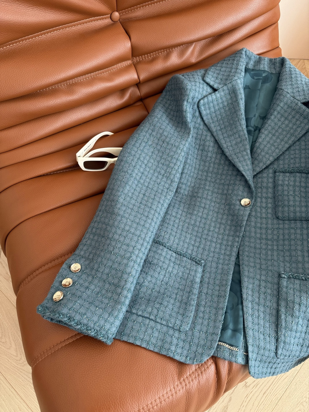 25秋冬 高级感孔雀绿羊毛粗呢外套 一股高贵优雅的气息 大女主风格 韩系财阀即视感同时拥有 特别定制的编