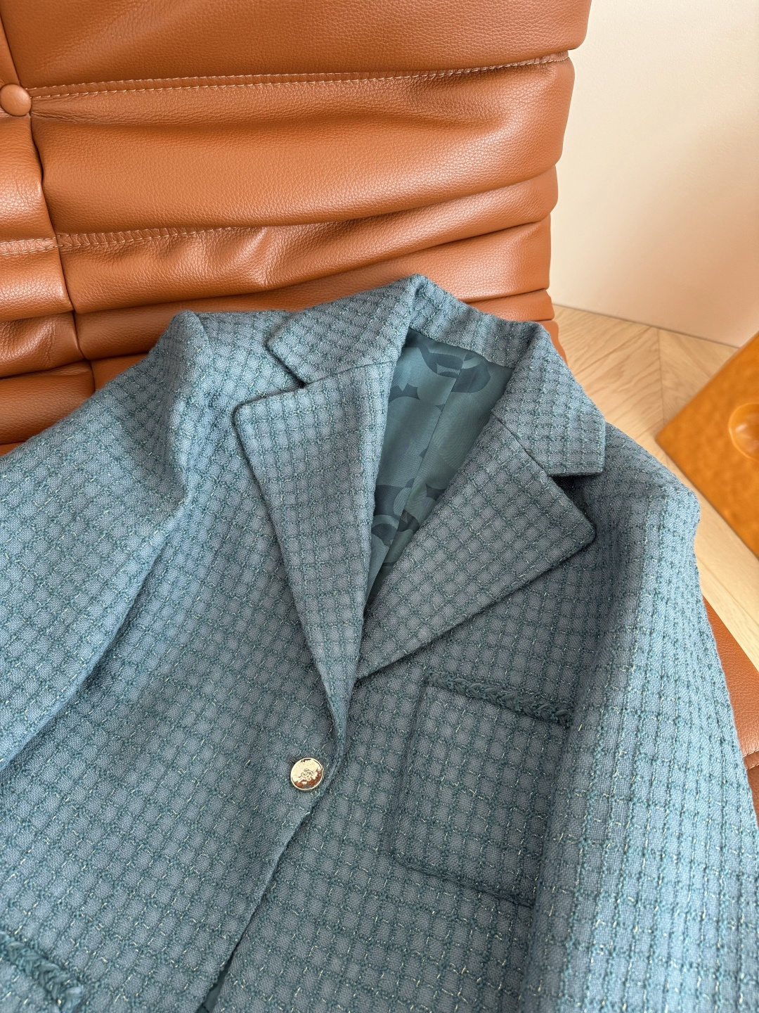 25秋冬 高级感孔雀绿羊毛粗呢外套 一股高贵优雅的气息 大女主风格 韩系财阀即视感同时拥有 特别定制的编