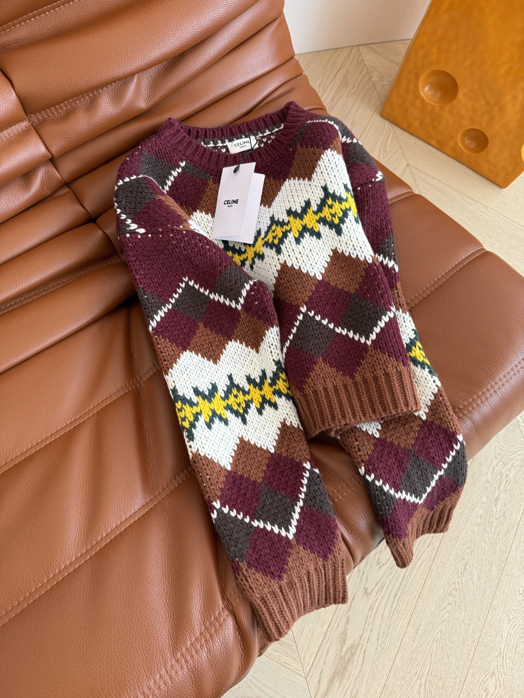 Vintage Pattern Crew Neck Sweater, Retro British Style Knitwear, Short Top 6 cmp i1757673735836 8611 0 4