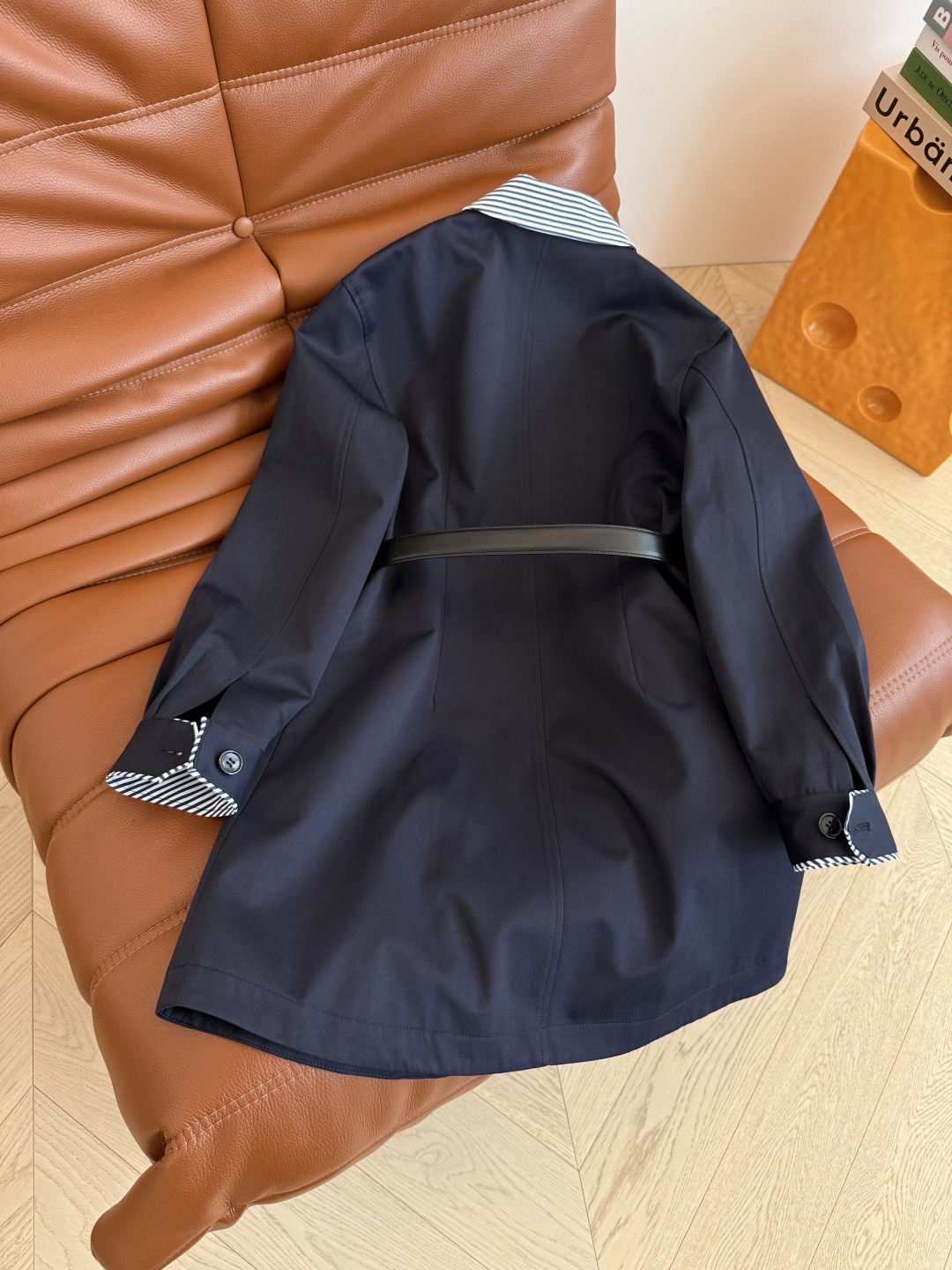 Navy Blue Triangle Logo Zip-Up Dress with Belt and Striped Detail 10 cmp i1757673844301 2821 0 8