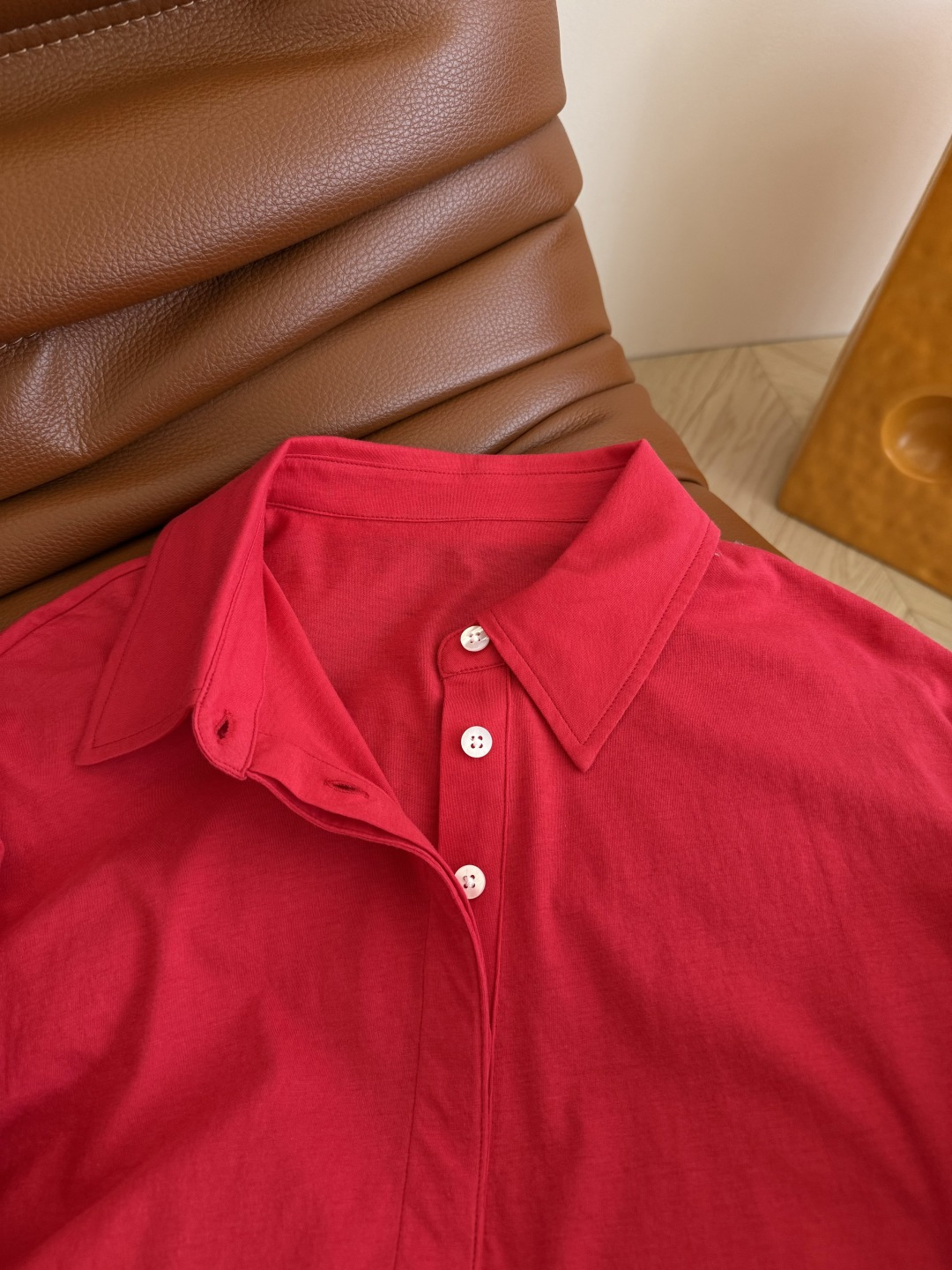 叠穿神器 25新款 Row风极简设计红色Polo T恤 row红真的很好看 显白又复古 Polo设计小白