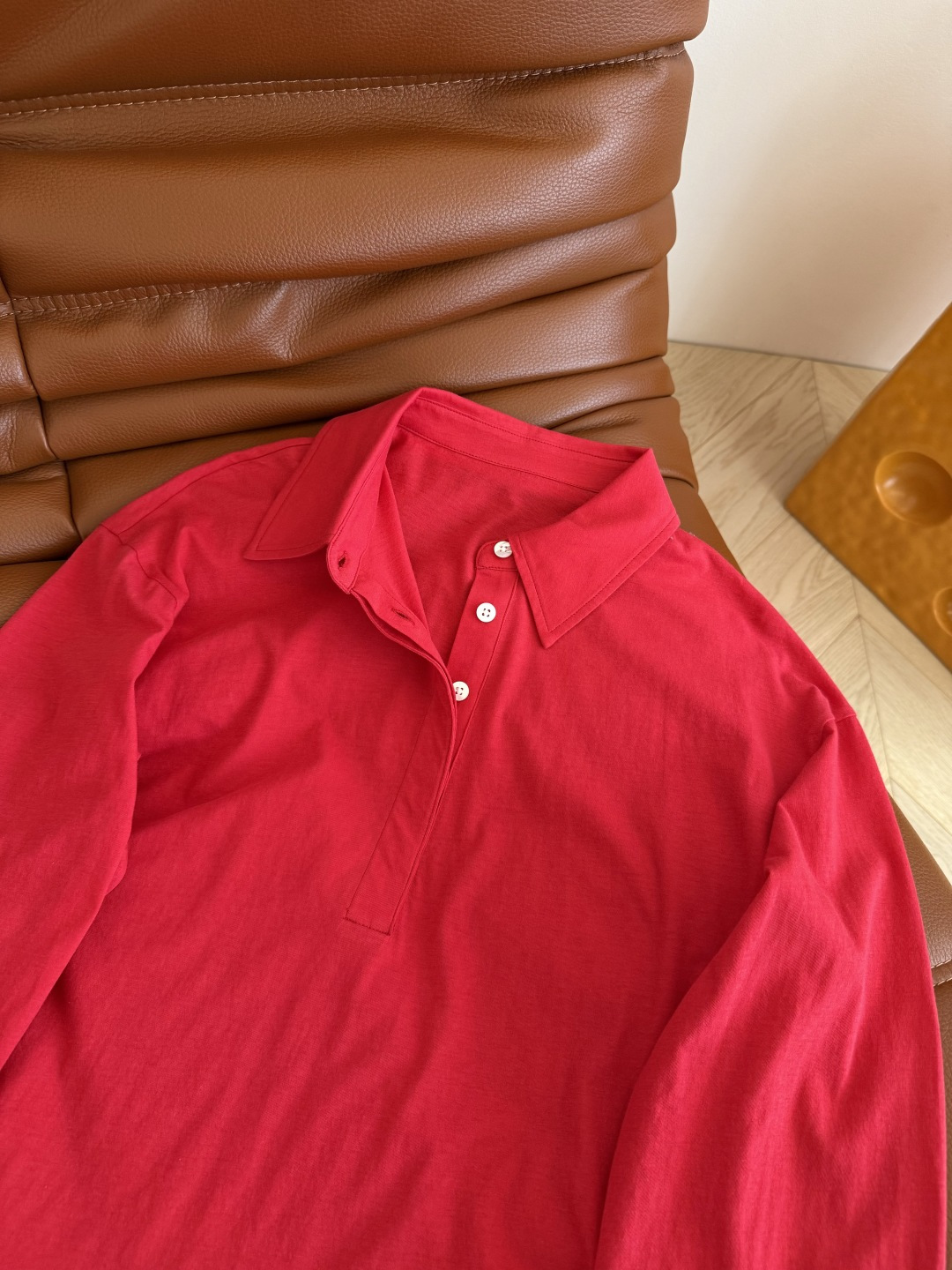 叠穿神器 25新款 Row风极简设计红色Polo T恤 row红真的很好看 显白又复古 Polo设计小白