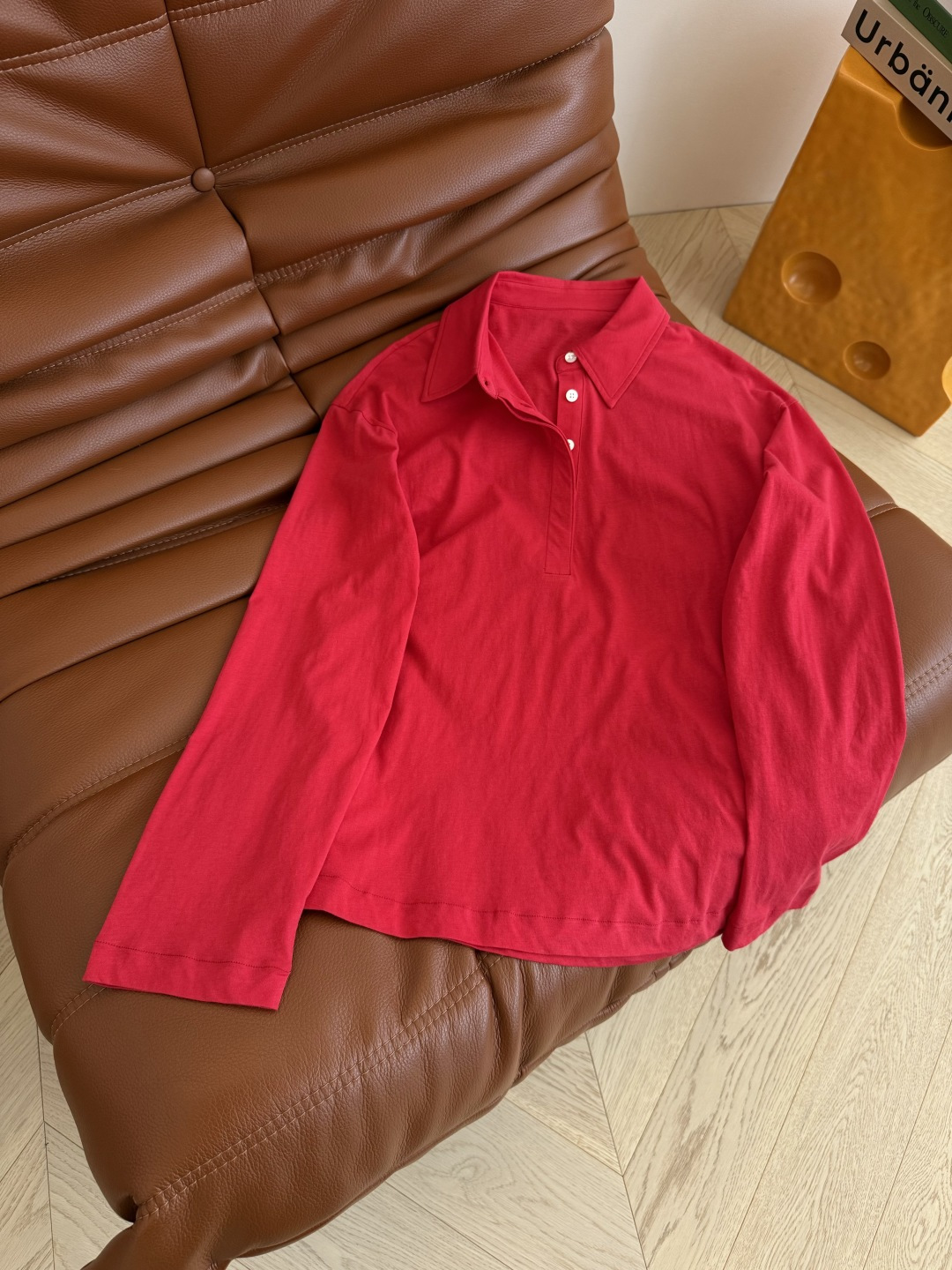 叠穿神器 25新款 Row风极简设计红色Polo T恤 row红真的很好看 显白又复古 Polo设计小白