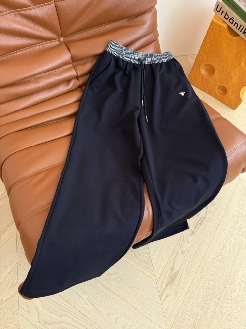Women's Navy Blue Bee Embroidered Wide Leg Casual Pants 1 Women's Navy Blue Bee Embroidered Wide Leg Casual Pants