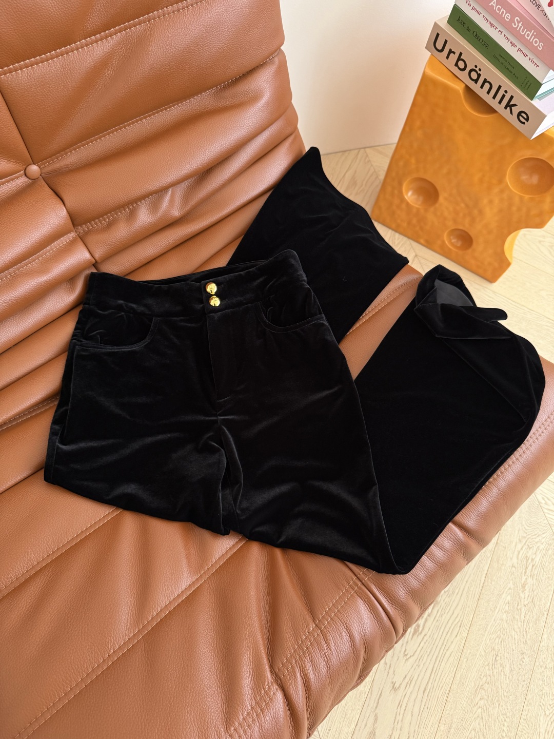 Women's High-Waisted Velvet Flare Pants - Elegant Two-Button Design 4 cmp i1757933448452 3287 0 2