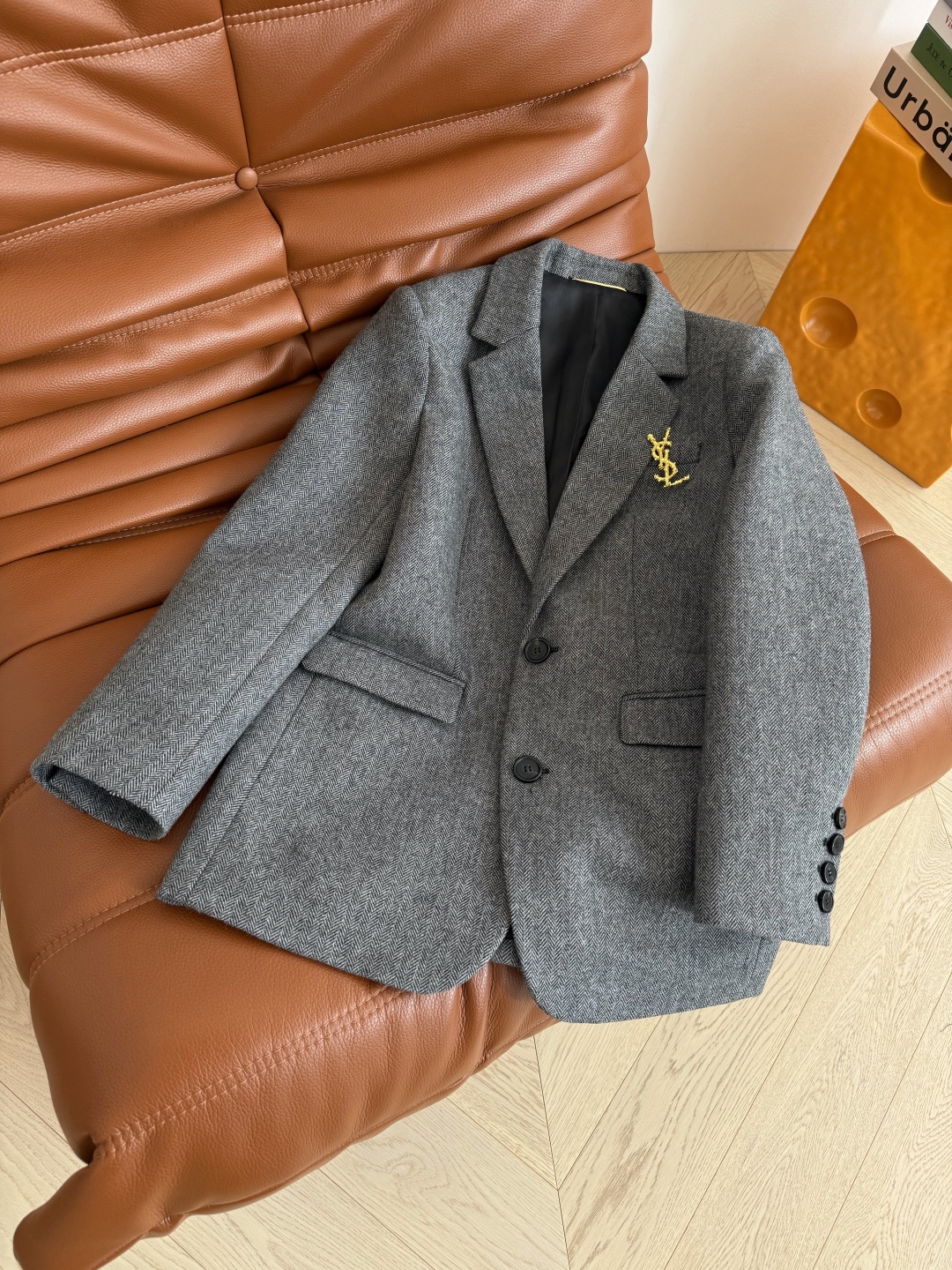 SLP Herringbone Wool Blazer with Detachable Brooch - Stylish & Versatile 4 cmp i1758013819612 18 0 2