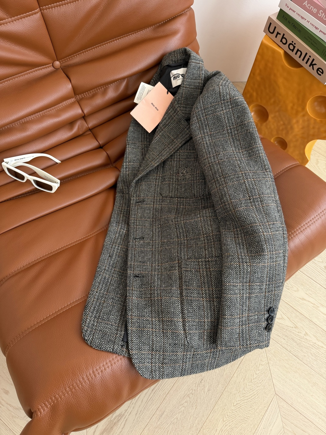 25秋冬新款 复古英伦风威尔士亲王格纹羊毛套装 妥妥的贵族气质感 宽松廓形的西装剪裁版型 带有垫肩设计 