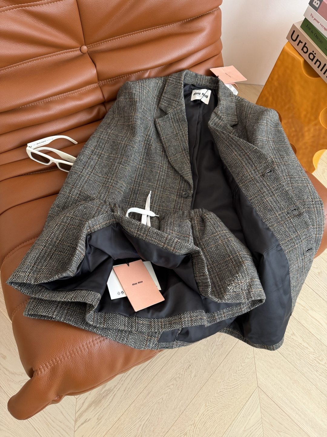 25秋冬新款 复古英伦风威尔士亲王格纹羊毛套装 妥妥的贵族气质感 宽松廓形的西装剪裁版型 带有垫肩设计 