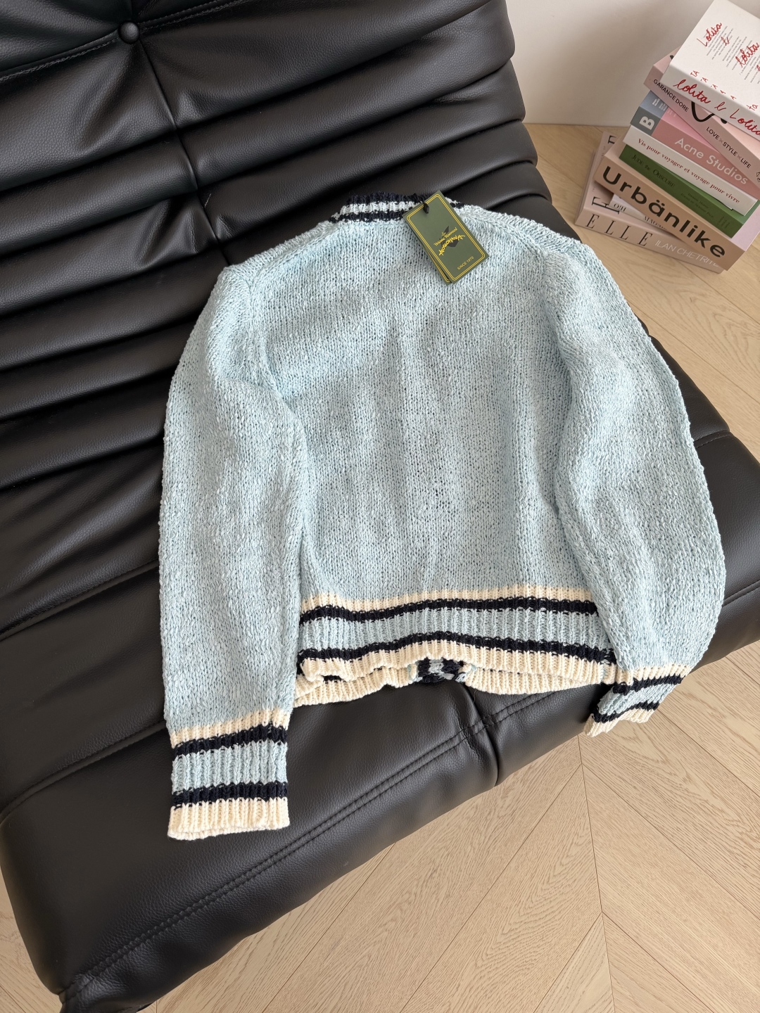 Saturn Embroidery V-Neck Cardigan Women's Autumn Winter Glacier Blue 10 cmp i1758795402061 6507 0 8