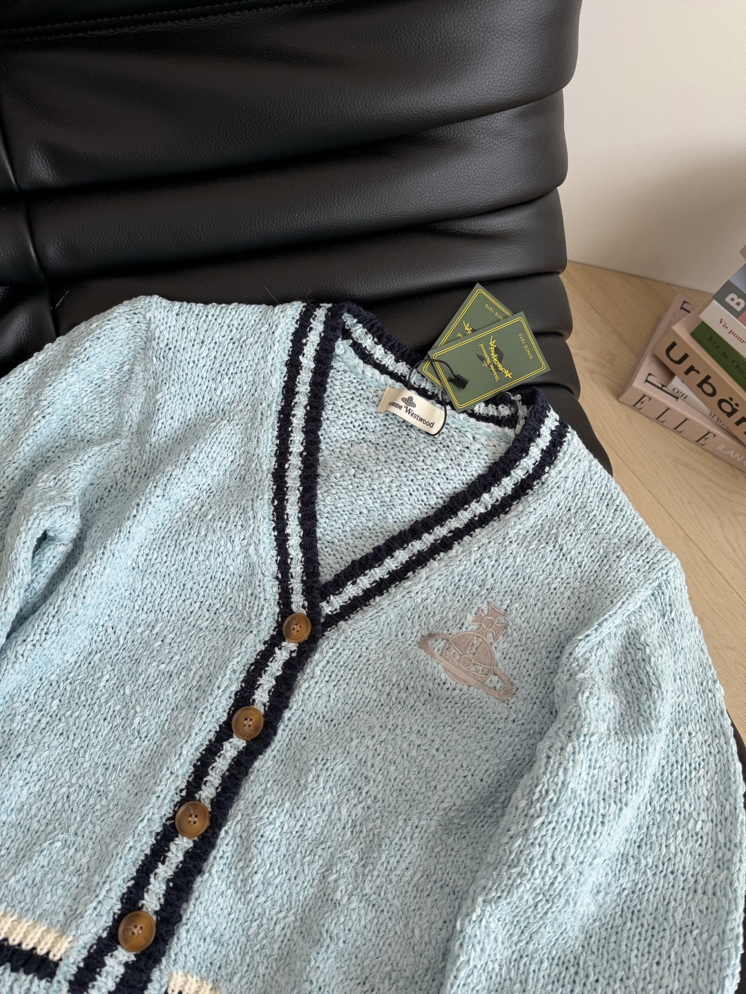 Saturn Embroidery V-Neck Cardigan Women's Autumn Winter Glacier Blue 4 cmp i1758795406403 1441 0 2