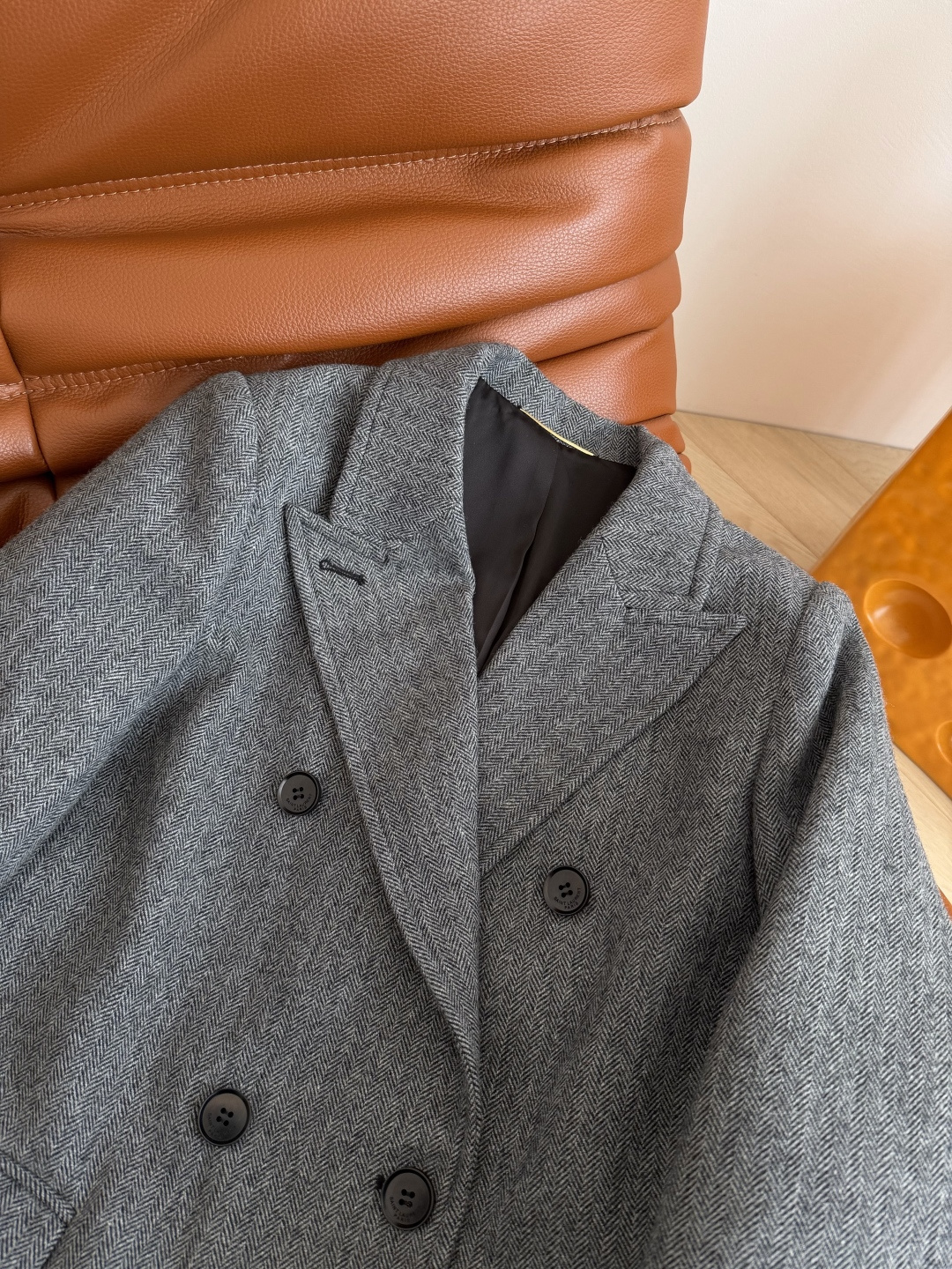 张钧甯 袁泉同款 SLP。 走路带风系列 高级灰羊毛人字纹长款大衣外套 秋冬的必备款 超推荐 人字纹加厚