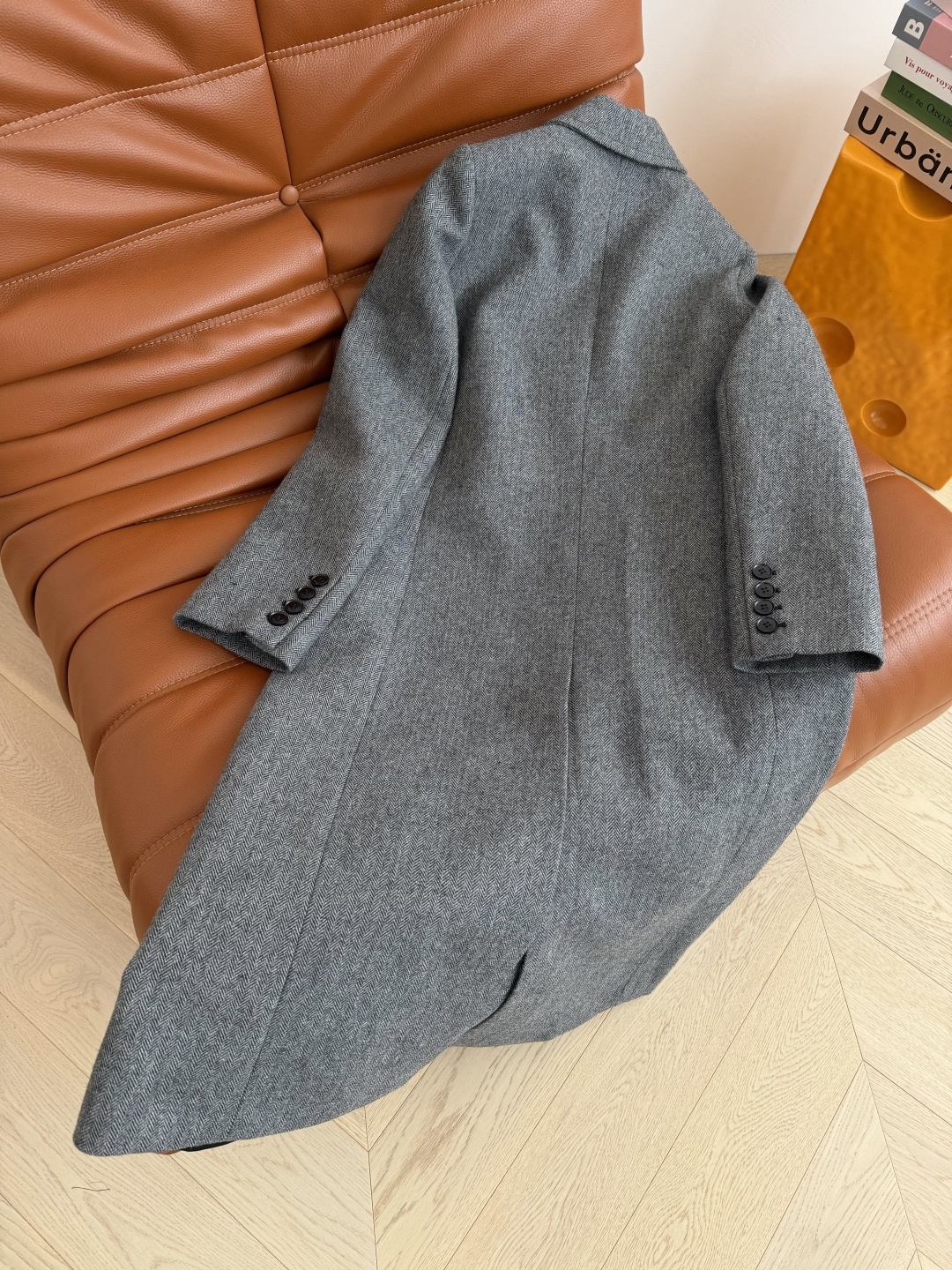 张钧甯 袁泉同款 SLP。 走路带风系列 高级灰羊毛人字纹长款大衣外套 秋冬的必备款 超推荐 人字纹加厚