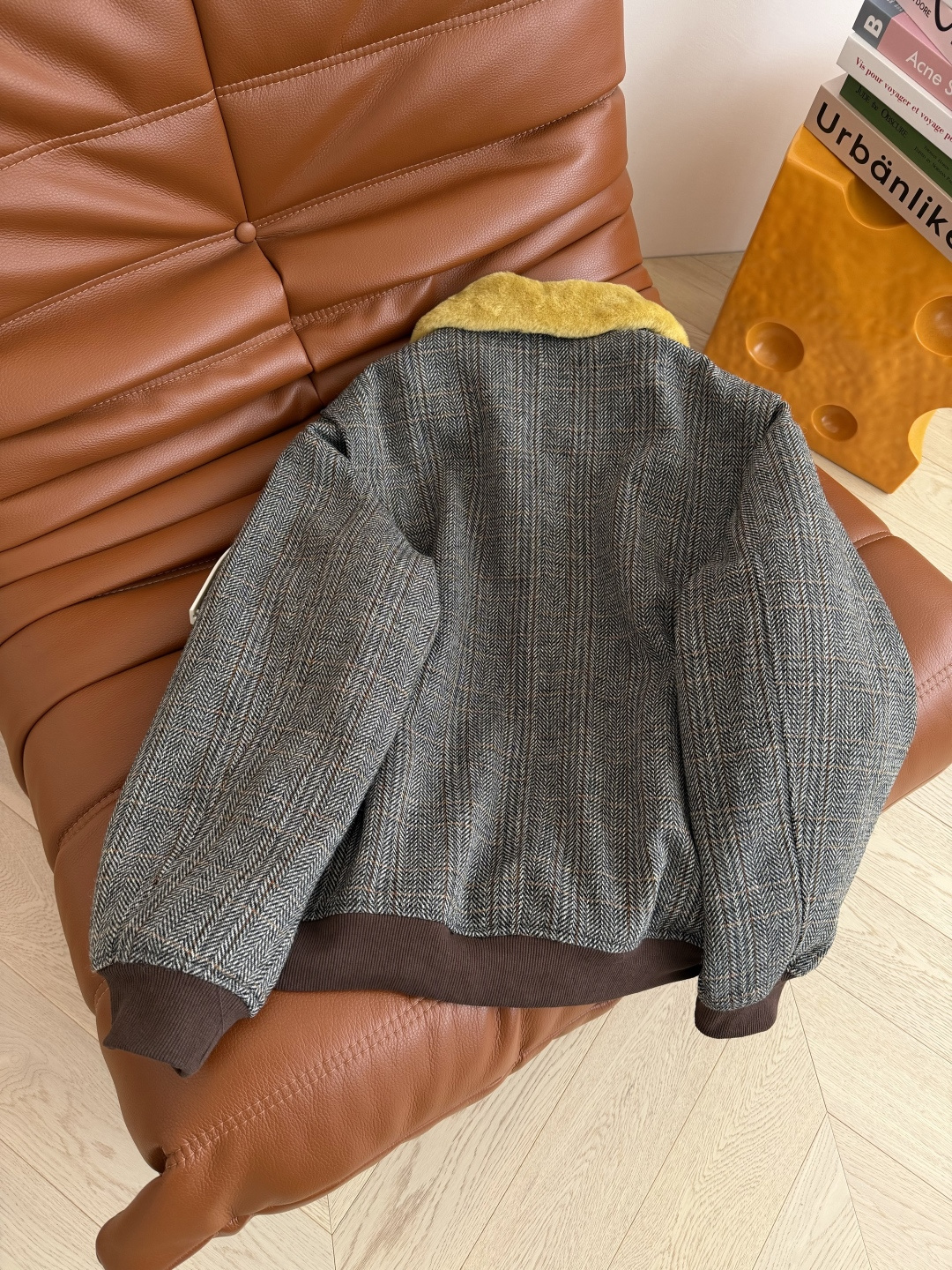 35秋冬新款 可拆卸皮毛双层领子格子外套 一股冬日复古气息 时髦减龄 超正的缪系穿搭Look 定制的羊毛