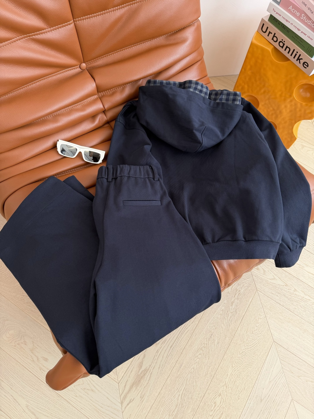 时髦卫衣套装 25秋冬 可拆卸双层帽子设计卫衣套装 时髦精一套搭配 连帽卫衣+弯刀休闲裤 卫衣是双层帽子