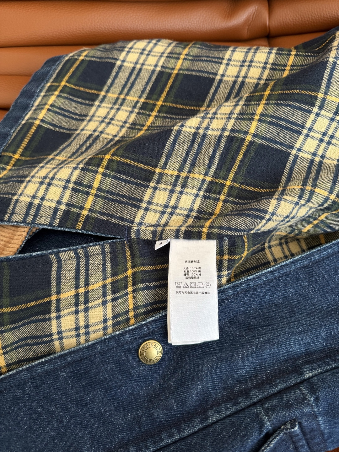 复古巴恩风 25FW 灯芯绒领子拼接牛仔外套 内里全棉格纹里衬 双层面料保暖 冬季时髦必备 里面可以搭配