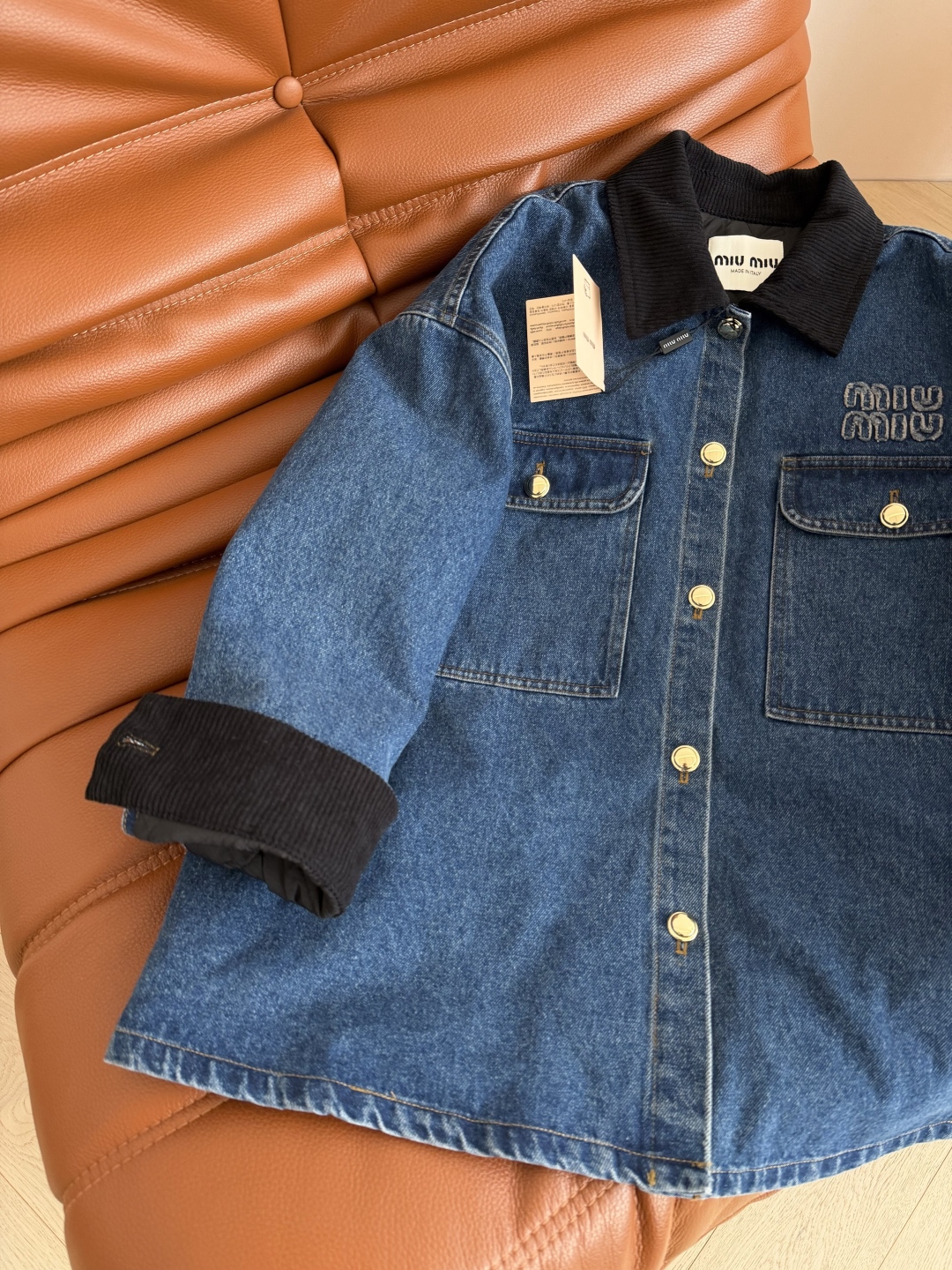 Denim Jacket with Corduroy Collar and Logo Details - Inspired by Stefanie Sun 8 cmp i1761388584919 5579 0 6