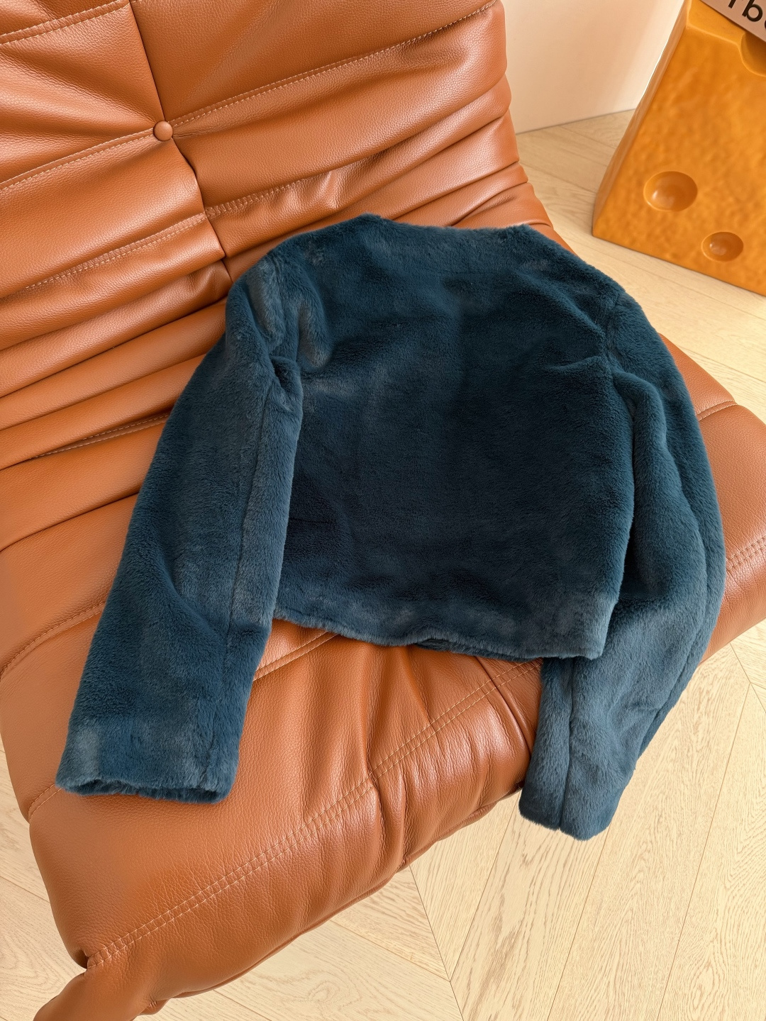 Peacock Blue Faux Mink Fur Jacket with Star Brooch - Elegant Outerwear 10 cmp i1762684468854 5625 0 8