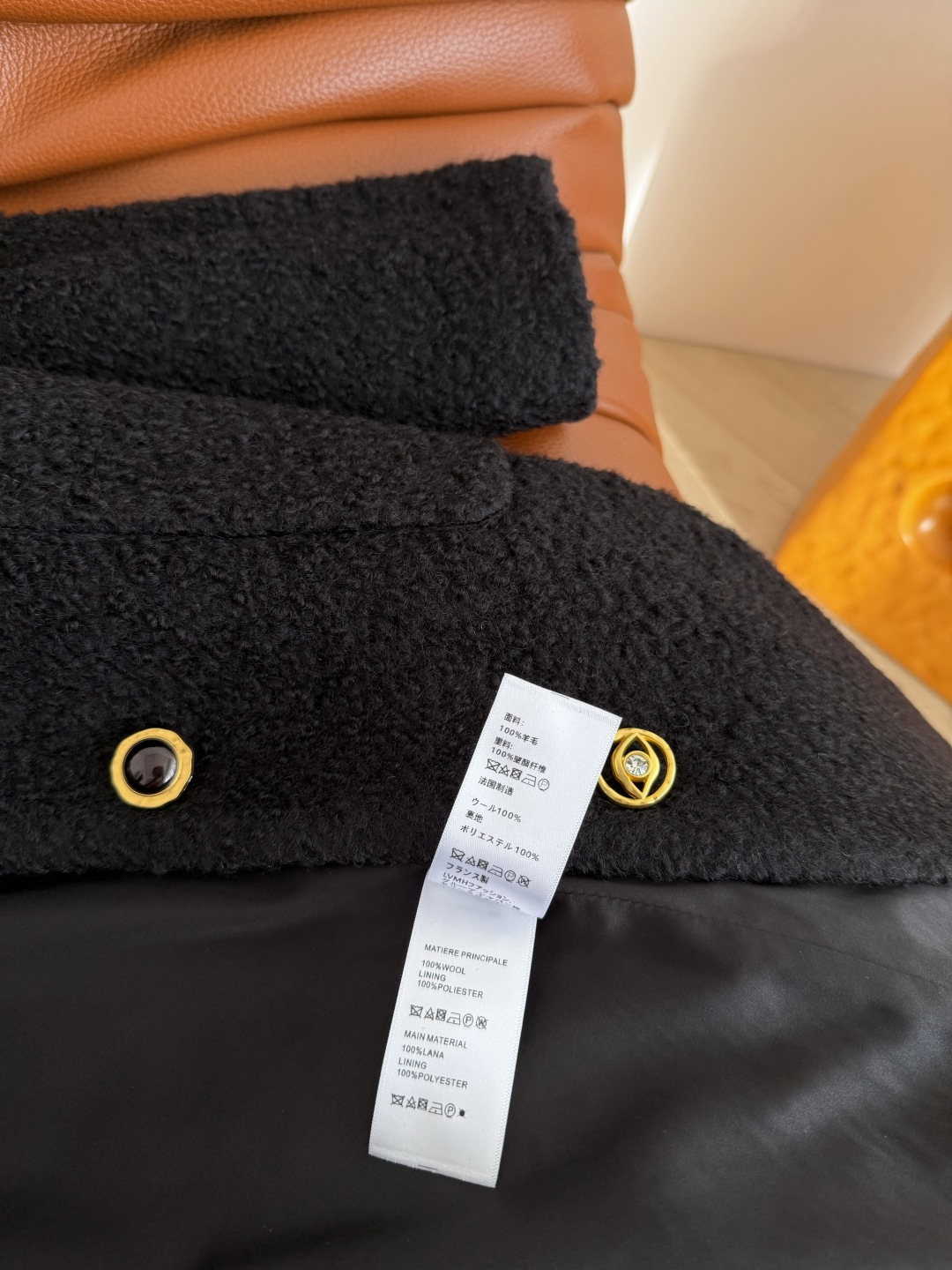 冬季羊卷毛大衣 25新款巴黎SCP～眼睛胸针装饰羊卷毛大衣外套 复古巴黎时髦风即视感 可拆卸眼睛胸针+异