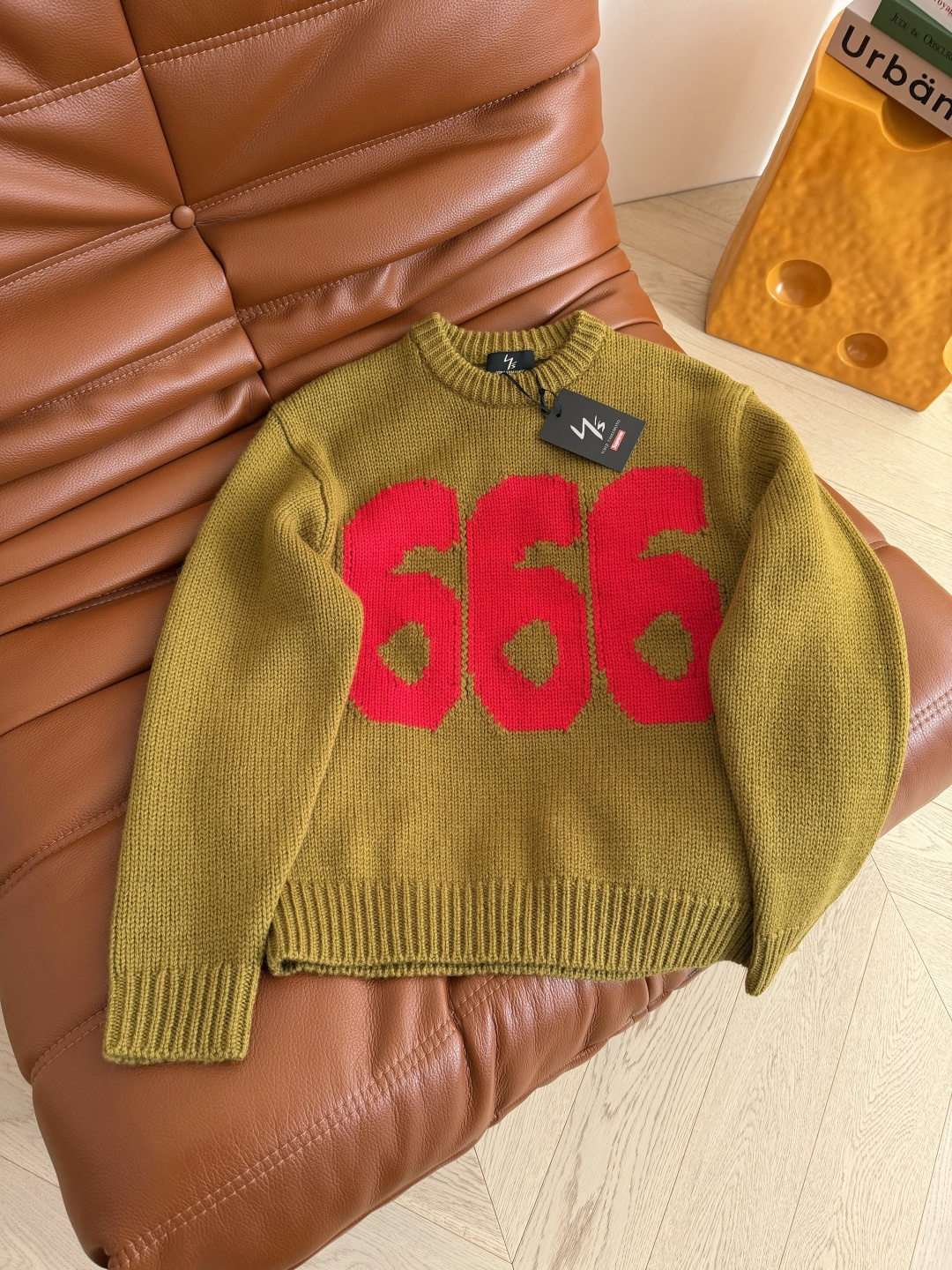 6️⃣6️⃣6️⃣重磅Y‘s联名款系列 数字666羊毛毛衣 上身太酷啦 冬季凹造型必备 时髦美式街头风 