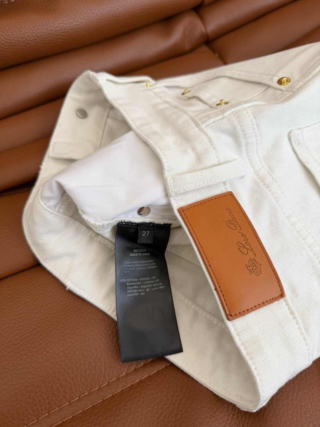 老钱牛仔裤 26新款 后备口袋刺绣字母logo白色牛仔裤 大长腿一气呵成 不露腿也可以穿出腿精效果 版型