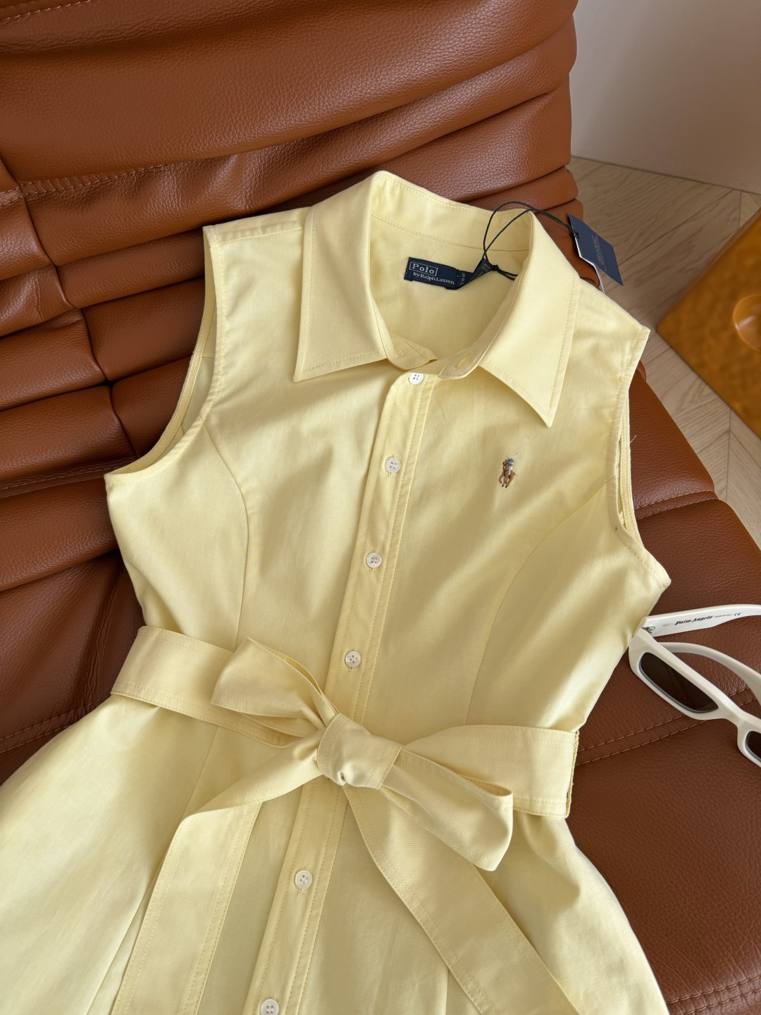 白月光裙子 26新品 彩色小马刺绣绑带连衣裙 三个颜色都很好看 小鸡黄特别显白 减龄又时髦 搭配了系腰带