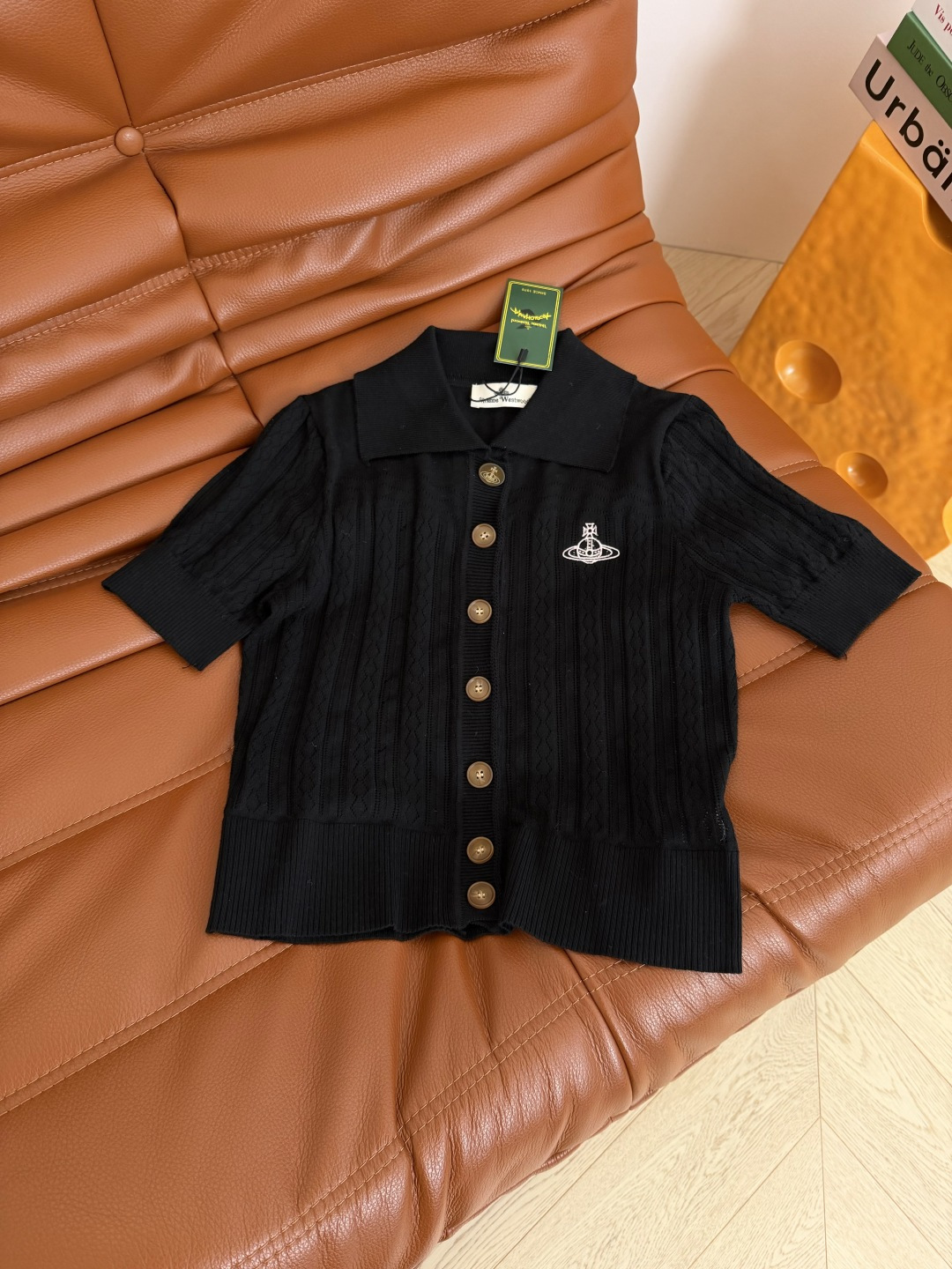 26春夏 土星图案刺绣针织开衫 重工镂空织法 透气性极好 不怕闷热 时髦感在线 开扣小开衫设计 日常巨百