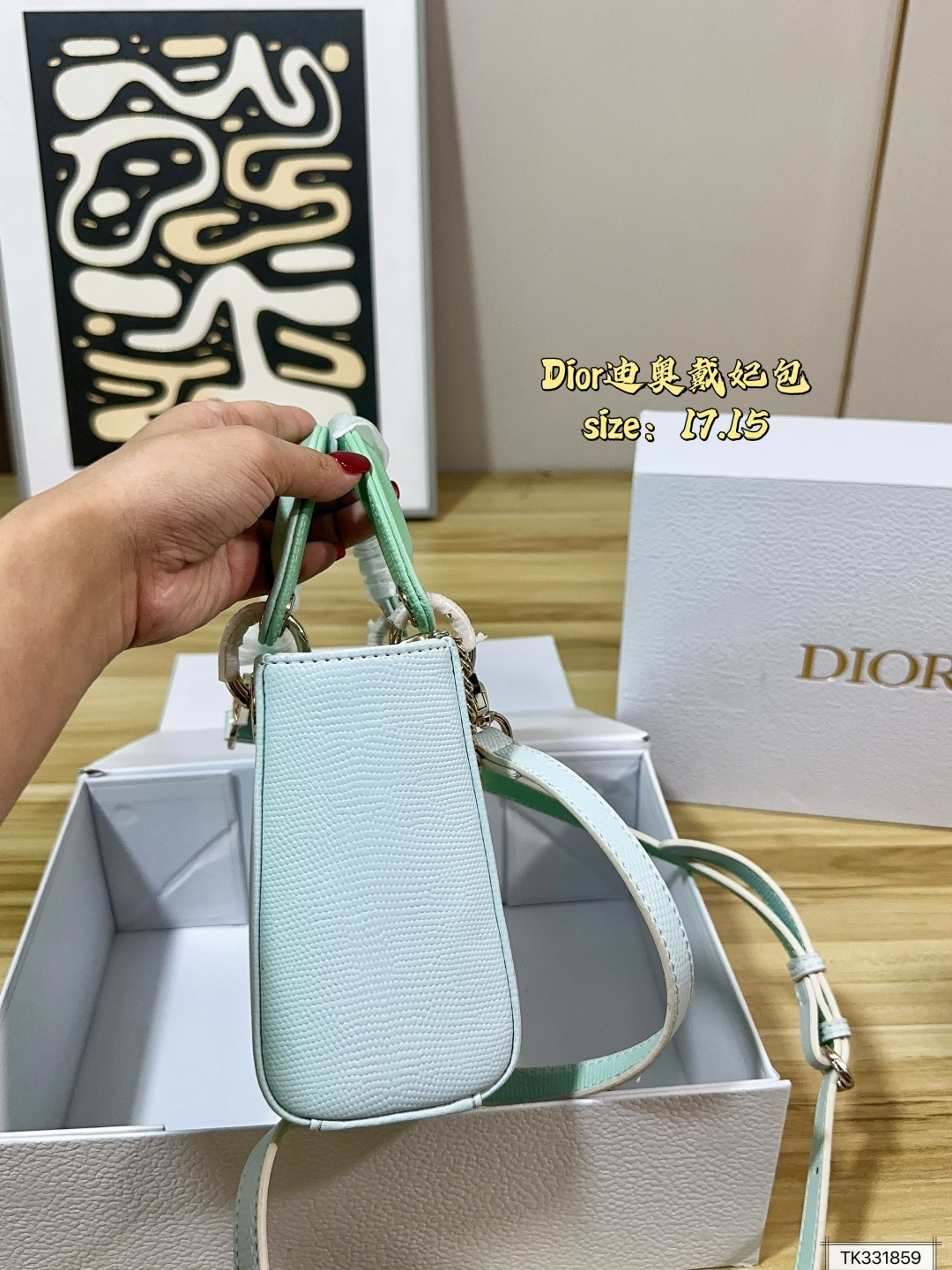 Dior Lady Mint Green 17cm crossbody everyday