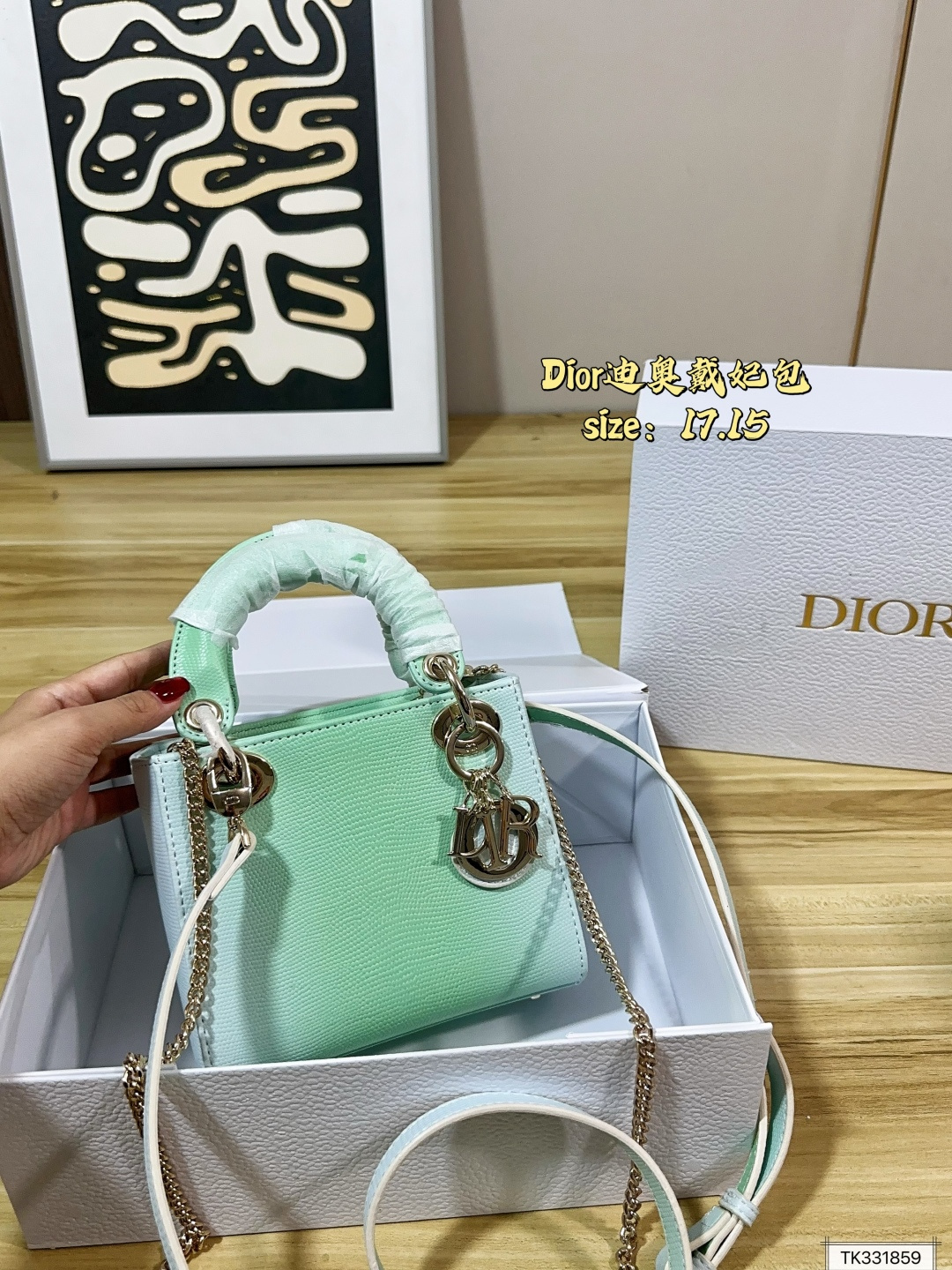 Dior Lady Mint Green 17cm crossbody everyday