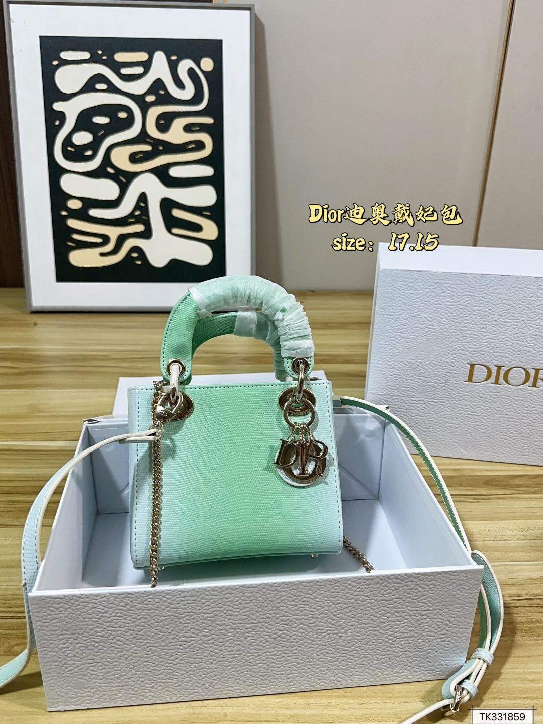 Dior Lady Mint Green 17x15 crossbody everyday