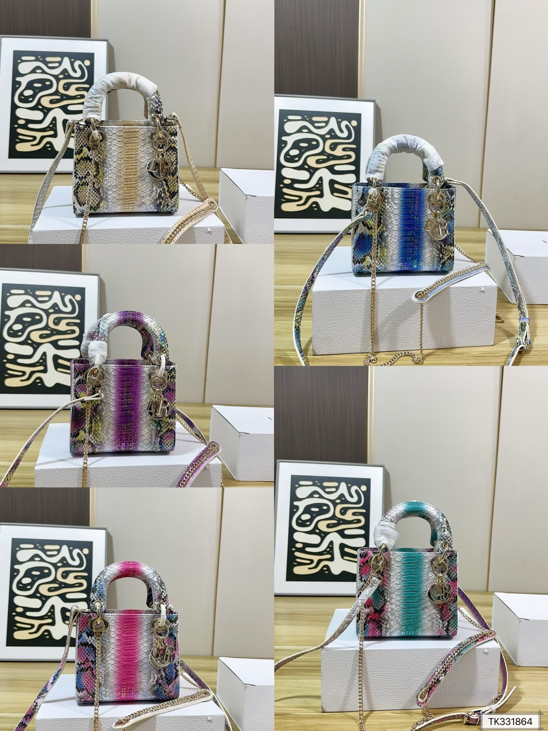 Dior Lady Multicolor snakeskin 17.15 crossbody everyday