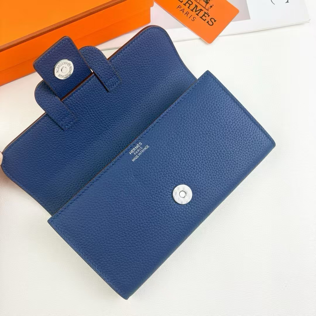 Hermes Blue leather evening everyday