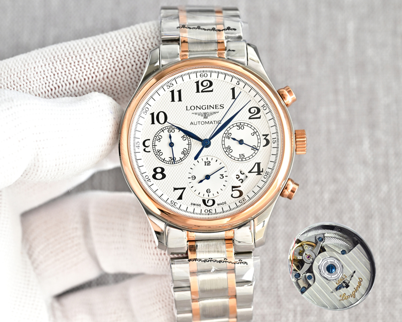 NO:602169,Produced in Taiwan, white gold, Taiwan Factory [V7 version recommended Taiwan factory workmanship] Longines-LONGINES Compaq series QL7 master watchmaker mechanical watch, new blue classic, multi-function 4813 movement, classic multi-function style, classic hands, sapphire fish eye crystal mirror, diameter 42mm*thickness 13mm. Taiwan factory workmanship, the market's highest reproduction gift, the best luxury recommendation, please look for Taiwan's exclusive quality, longines19860909台湾 出品 白-金 台湾 Factory【V7版本推荐台湾厂做工】浪琴-LONGINES 康铂系列QL7制表大师机械手表,新款蓝色经典,多功能4813机芯,经典多功能款式,经典指针,蓝宝石鱼眼水晶镜面,直径42mm*厚度13mm.台湾厂做工,市场最高复刻送礼最佳奢华推荐请认准台湾独家品质,,longines,Watch