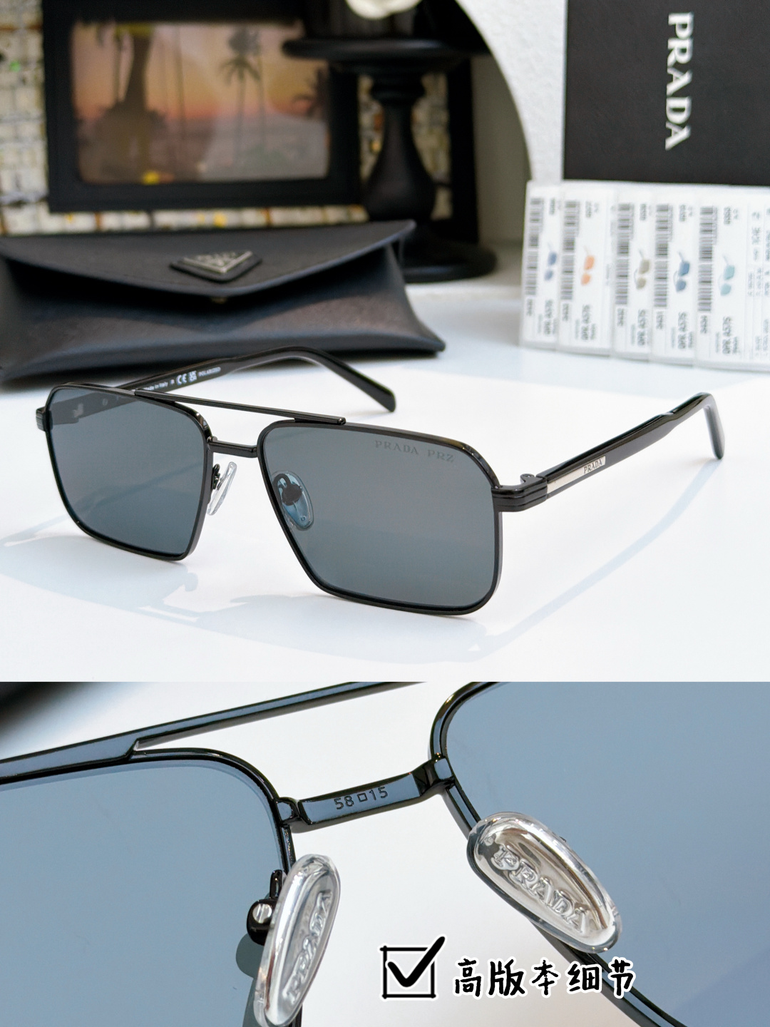 zP开模高版本PRADAMODEL：SPR A57SIZE：58口15-145黑色为进口尼龙偏光🔝🔝