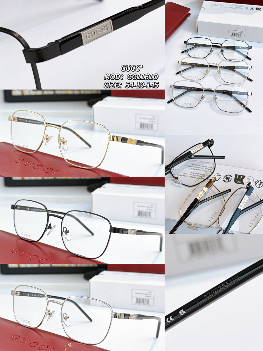 GUCC* MOD：GG1161O SIZE：54-19-145