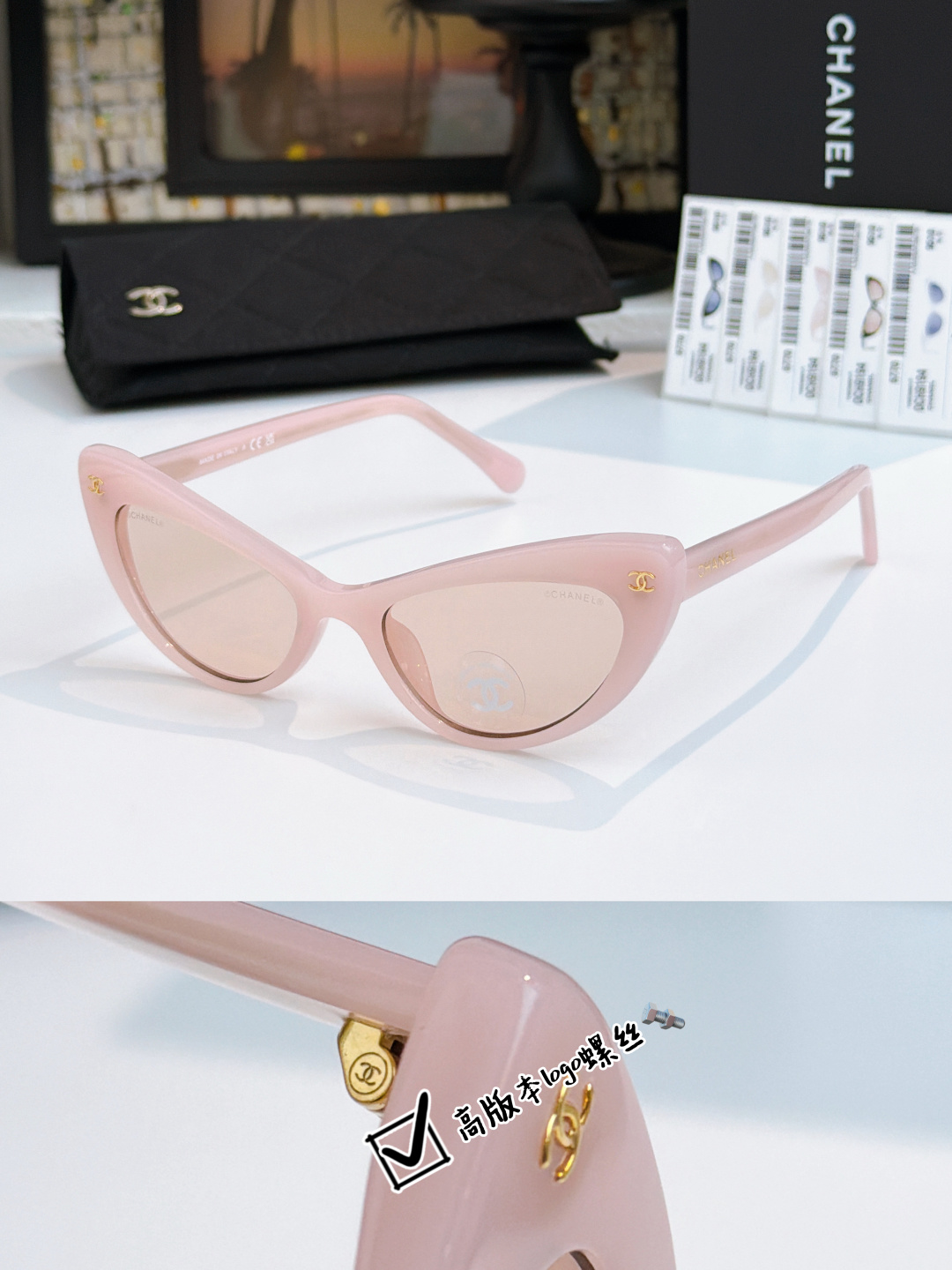 高版本CHANE*MOD：9194SIZE：52口19-140慵懒猫形墨镜🕶️🔝🔝