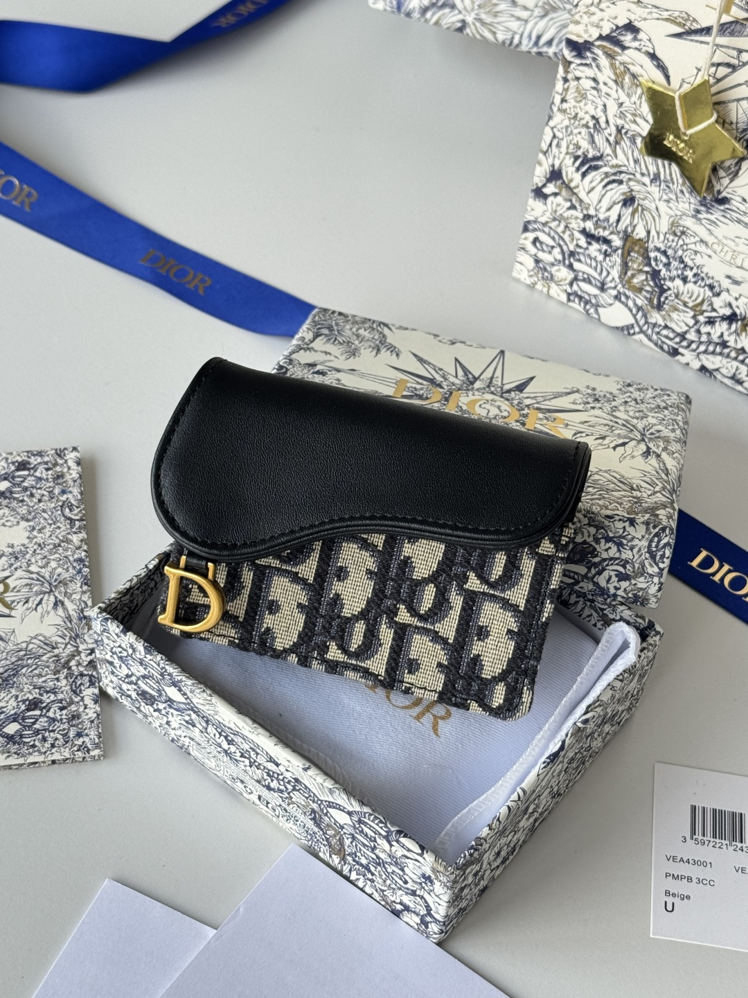 Dior 专用面料配皮 拼色 D家新款马鞍小卡包 小小一只 能放十几张卡和几张现金