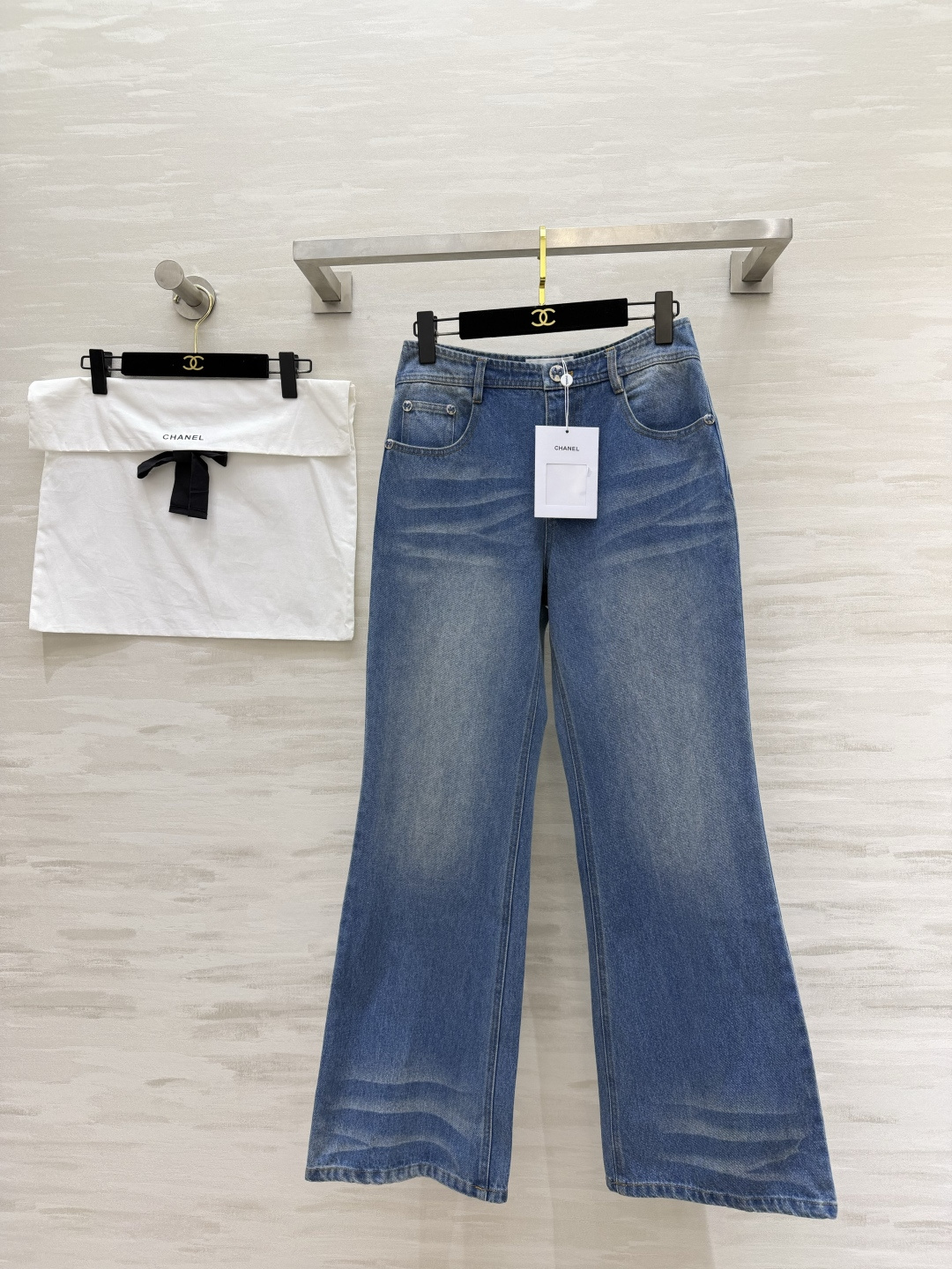 #Chaen♡²⁶做旧牛仔微喇牛仔裤 高品质定制 现货首发size：S/M/L（s码腰围66，裤长：10