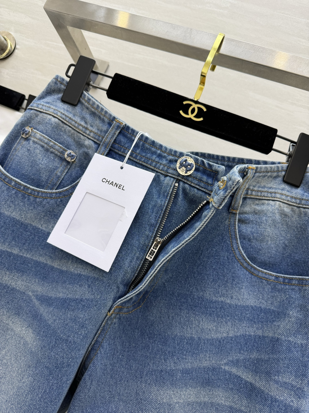 #Chaen♡²⁶做旧牛仔微喇牛仔裤 高品质定制 现货首发size：S/M/L（s码腰围66，裤长：10