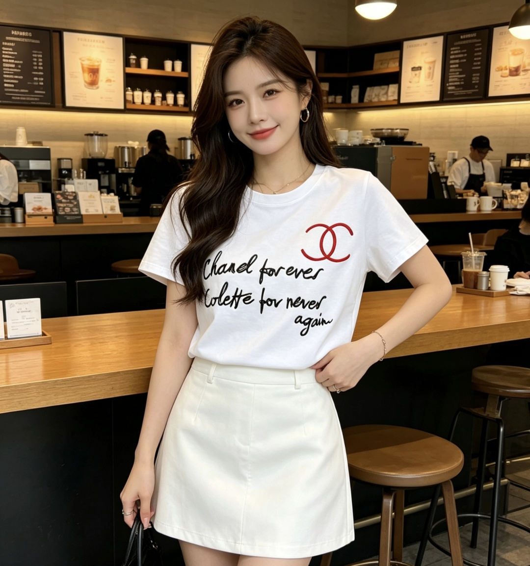 #Chane♡²⁶ 中古系列forever | 复古刺绣白T 法式浪漫穿在身上的神仙白T！经典红双C 手