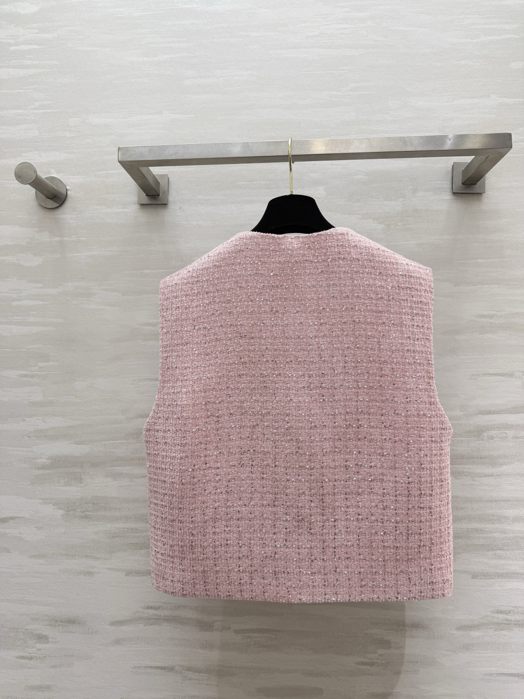 #CELIN♡²⁶樱花粉亮片粗花呢马甲外套 甜妹本命战袍！把浪漫穿在身上 温柔到发光 定制樱花粉混彩粗花