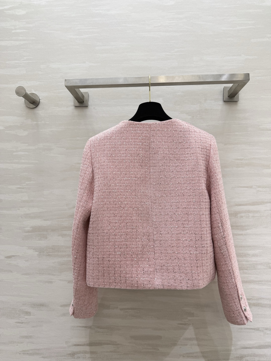 #CELIN♡²⁶樱花粉亮片粗花呢外套 甜妹本命战袍！把浪漫穿在身上 温柔到发光 定制樱花粉混彩粗花呢 