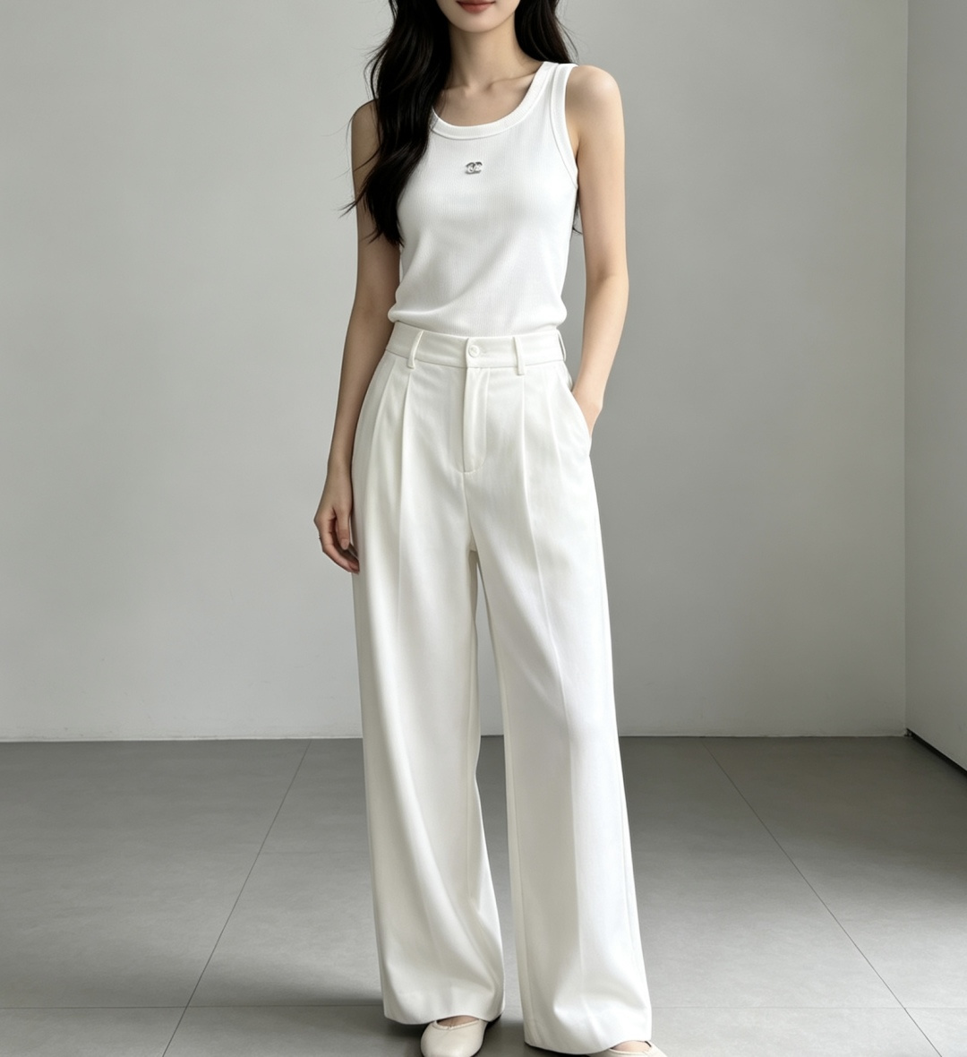 #Chane♡²⁶ss背心｜衣柜里的永不过时款 白/灰/黑三色全齐 把高级感焊在身上！软糯坑条棉 标志性