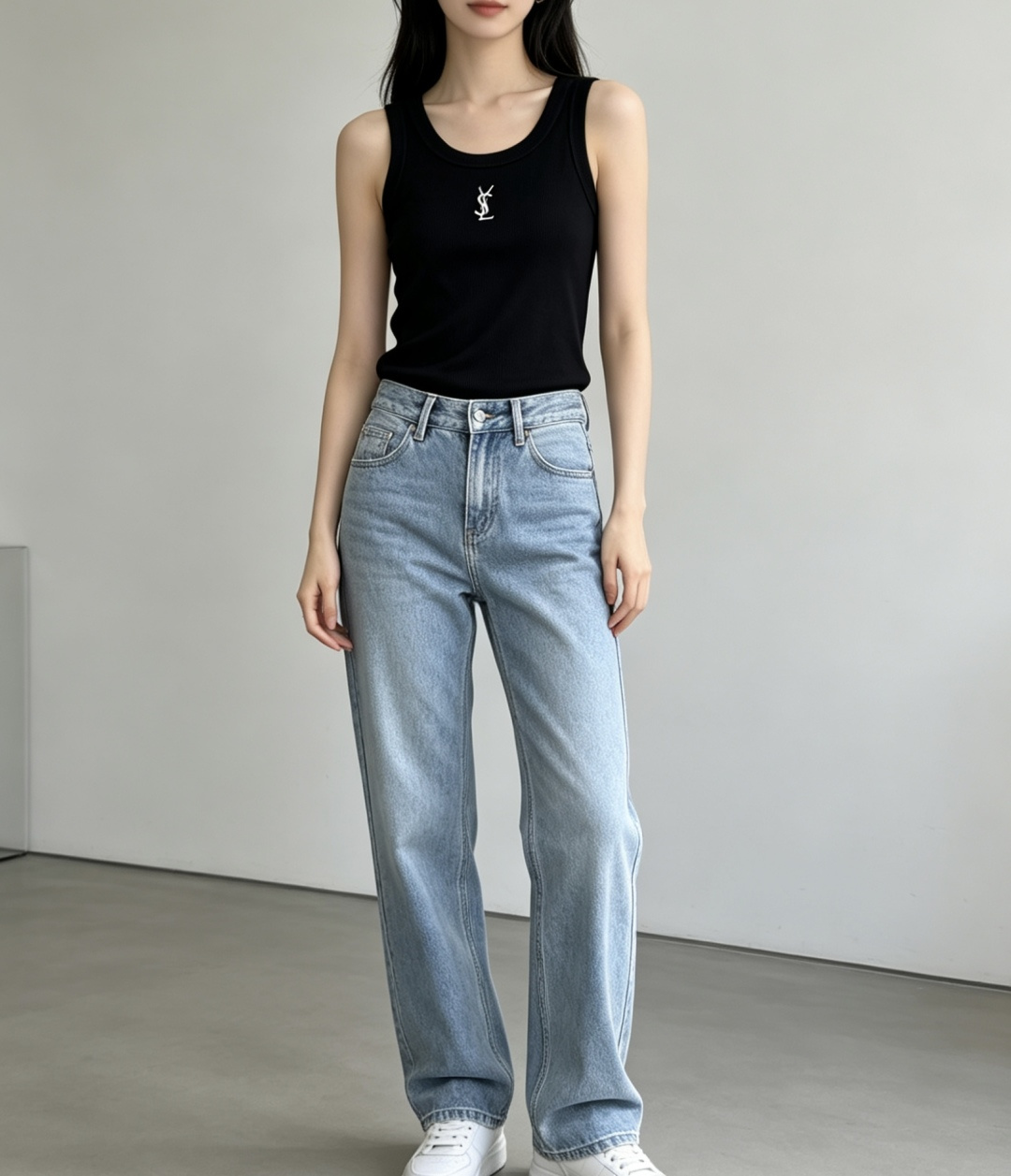 #YSL²⁶ss经典logo刺绣罗纹背心 法式极简高级感 标志性YSL刺绣logo 辨识度拉满 低调又显