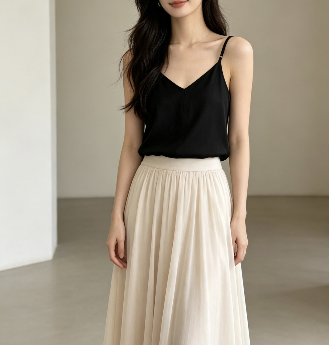 #ysl²⁶羊皮吊带 把高级感焊在身上 藏青/经典黑两色 永不过时的基础款！甄选羊皮面料 软糯细腻 自带