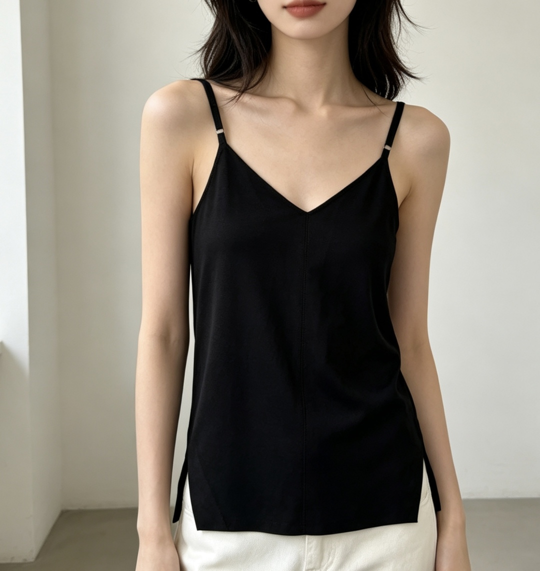 #ysl²⁶羊皮吊带 把高级感焊在身上 藏青/经典黑两色 永不过时的基础款！甄选羊皮面料 软糯细腻 自带