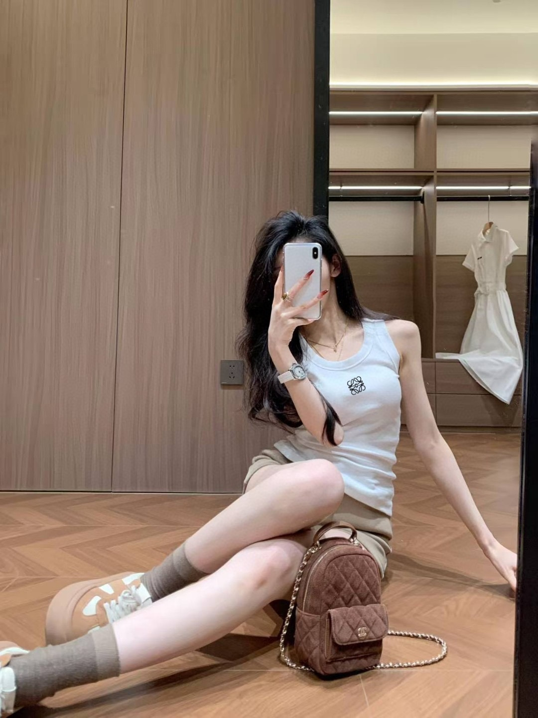 ✨Loew♡²⁶ss刺绣坑条背心 春夏穿搭的万能内搭神器 经典坑条针织面料 弹力拉满 胸口标志性Anag