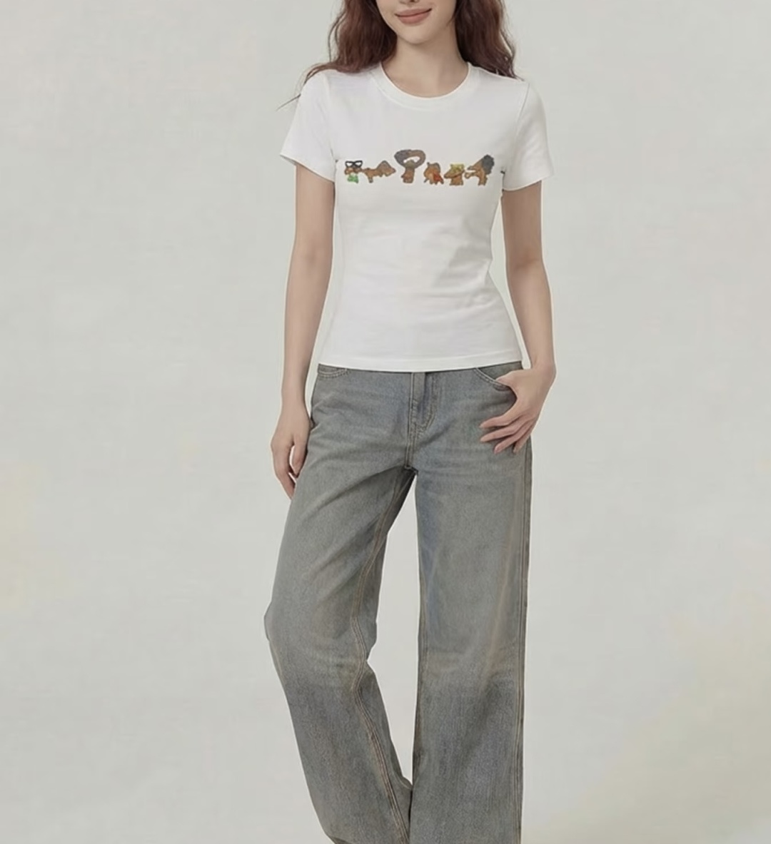 夏日的快乐，是Gucc♡²⁶小狗T给的🐾软乎乎的纯棉面料，上身超舒服一排可可爱爱的腊肠犬，瞬间戳中少女心