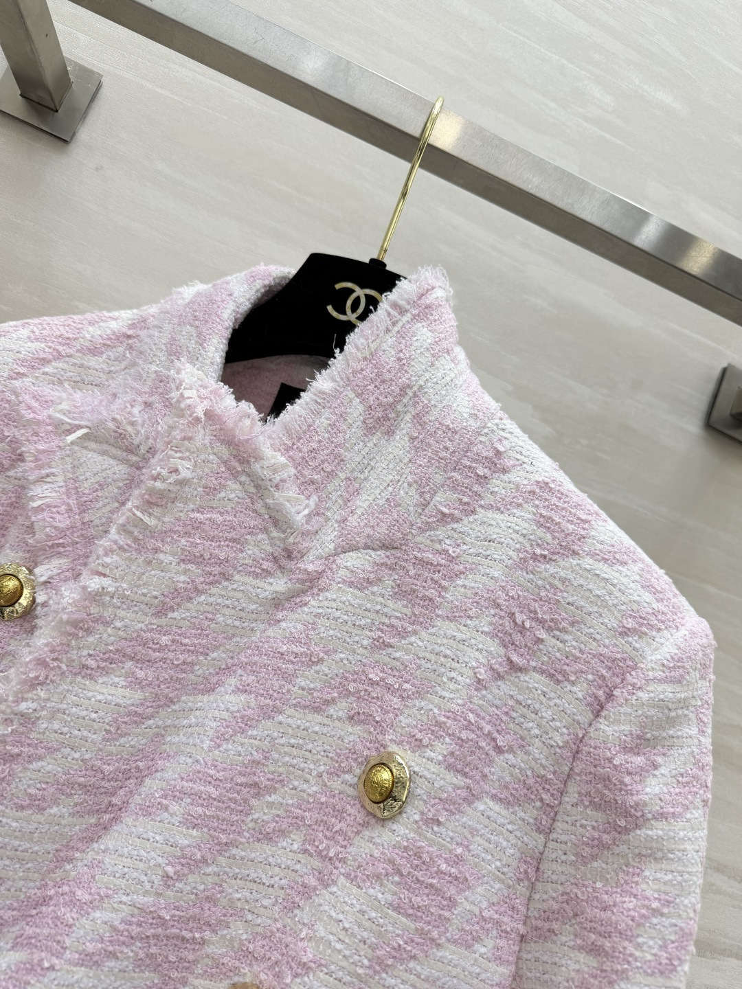 #Balmai♡²⁶甜酷天花板 粉白千鸟格西装外套 粉白千鸟格自带柔焦滤镜 甜而不腻 毛边流苏 定制双排