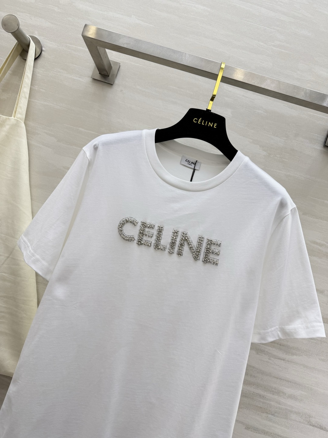 #CELIN♡²⁶ 水钻字母短袖T恤 手工水钻logo 高支棉亲肤透气 白T干净 黑T酷飒 高品质定制 