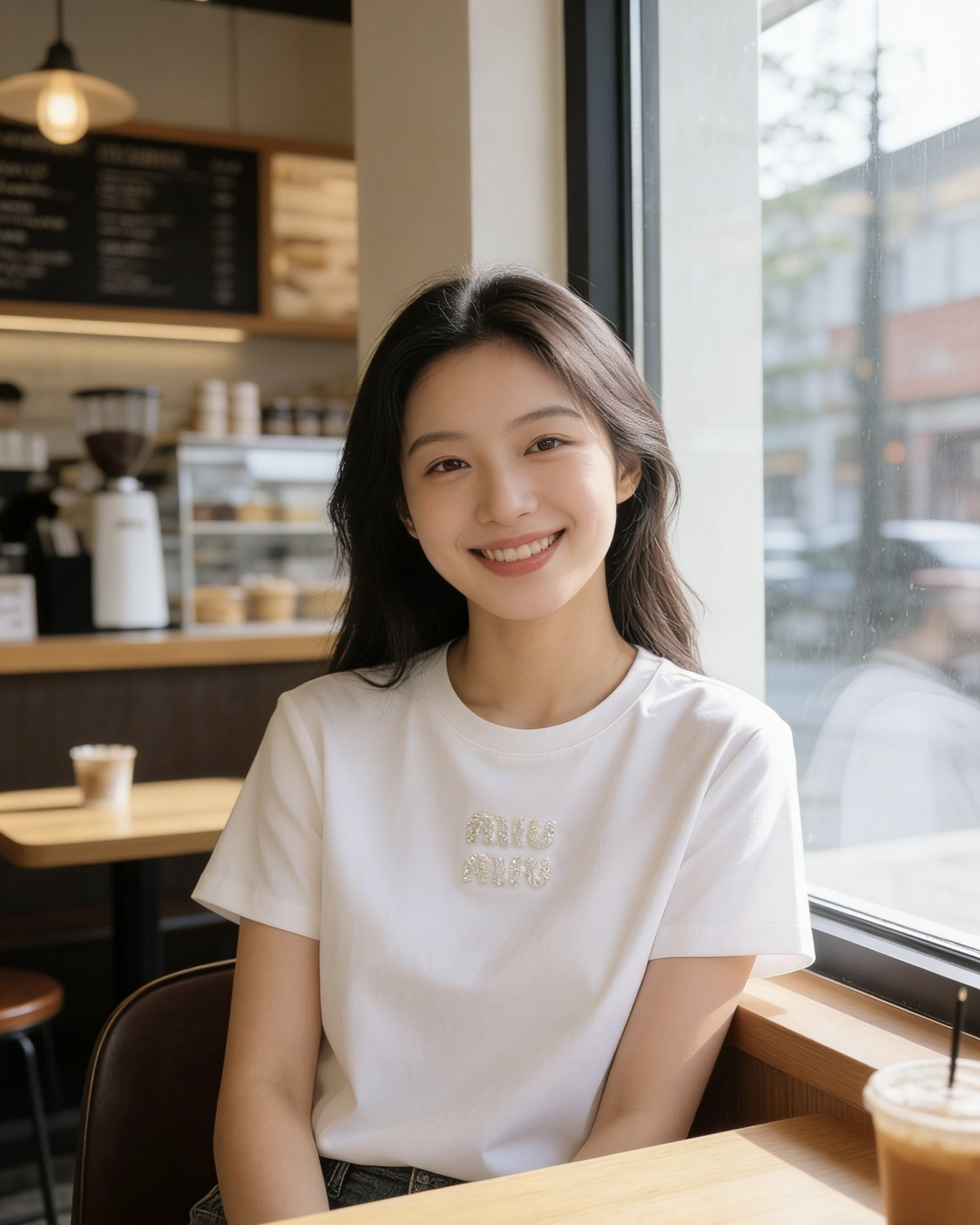 #MiuMi♡²⁶ss字母珠片刺绣🪡短袖T恤 三色可选 手工重工珠片logo 高支棉 亲肤透气 白/粉/